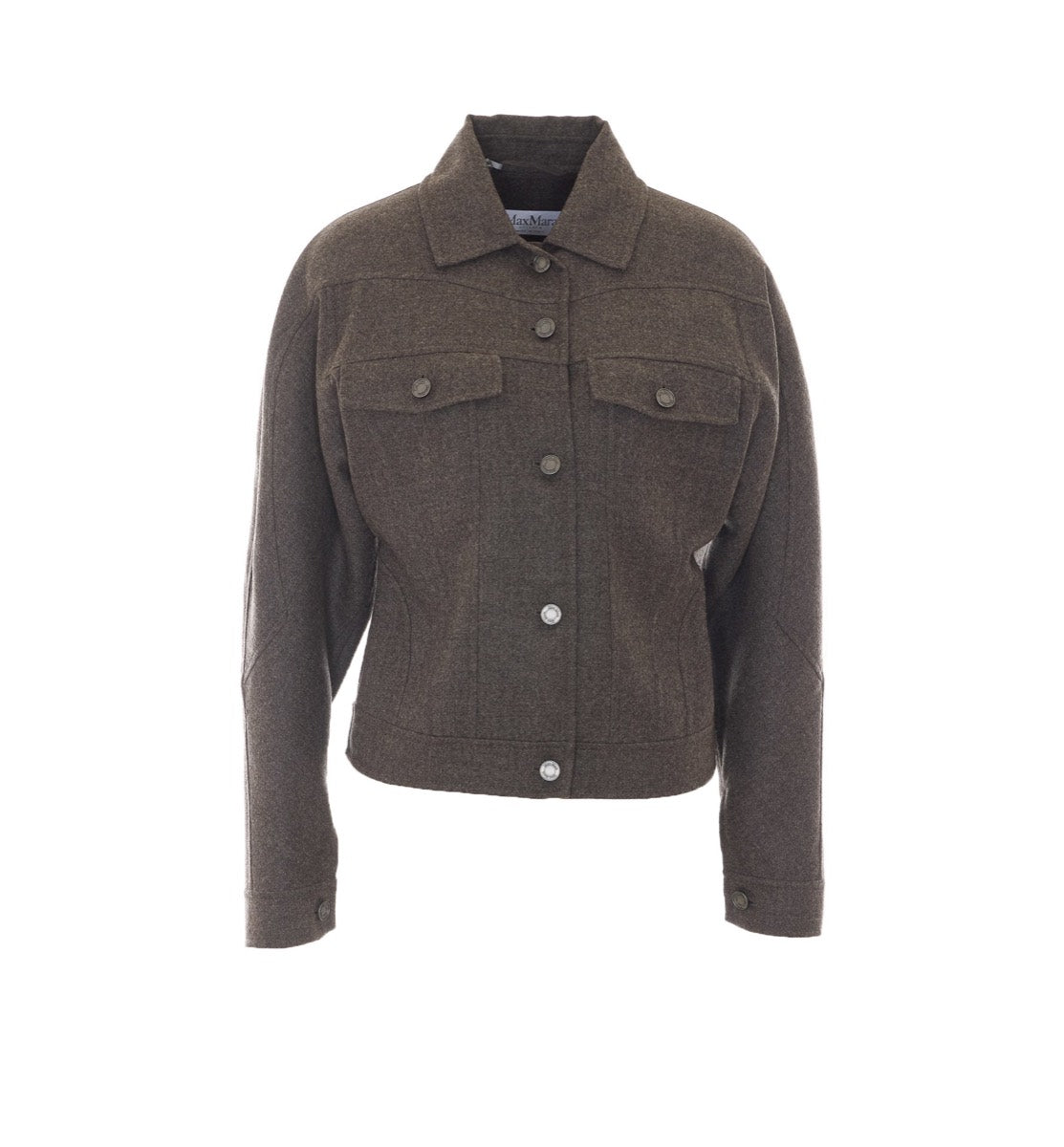 Max Mara Women's Virgin Wool Trucker Jacket in Grey