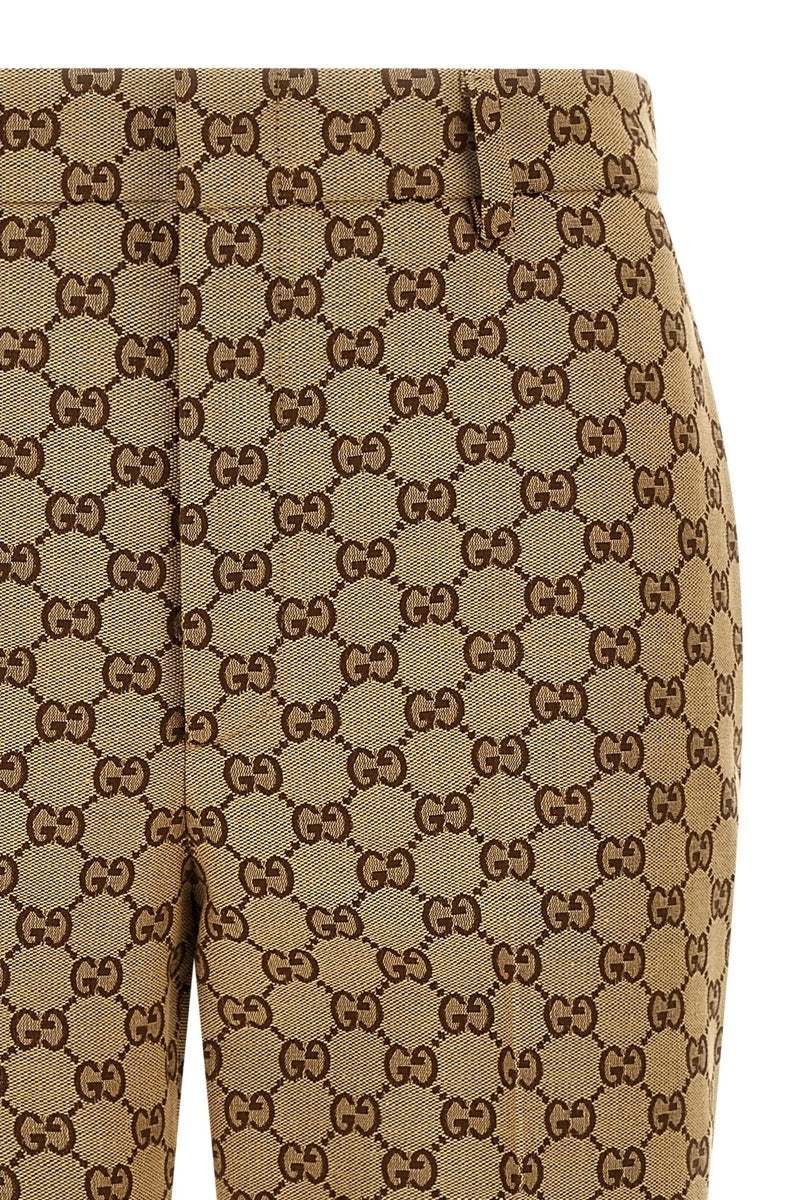 Gucci Women's GG Canvas Trousers in Beige