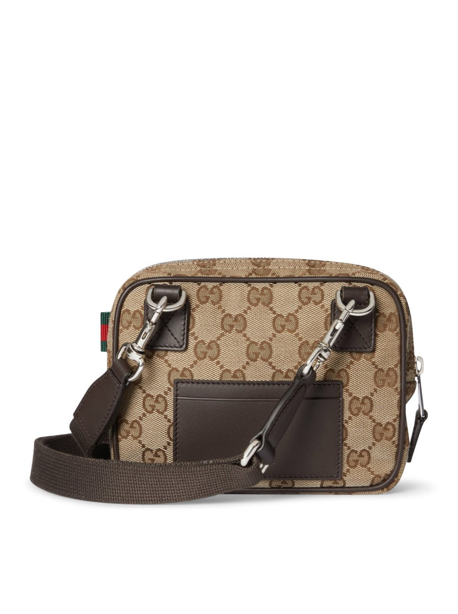 Gucci Men's Canvas Mini GG Bag in Beige