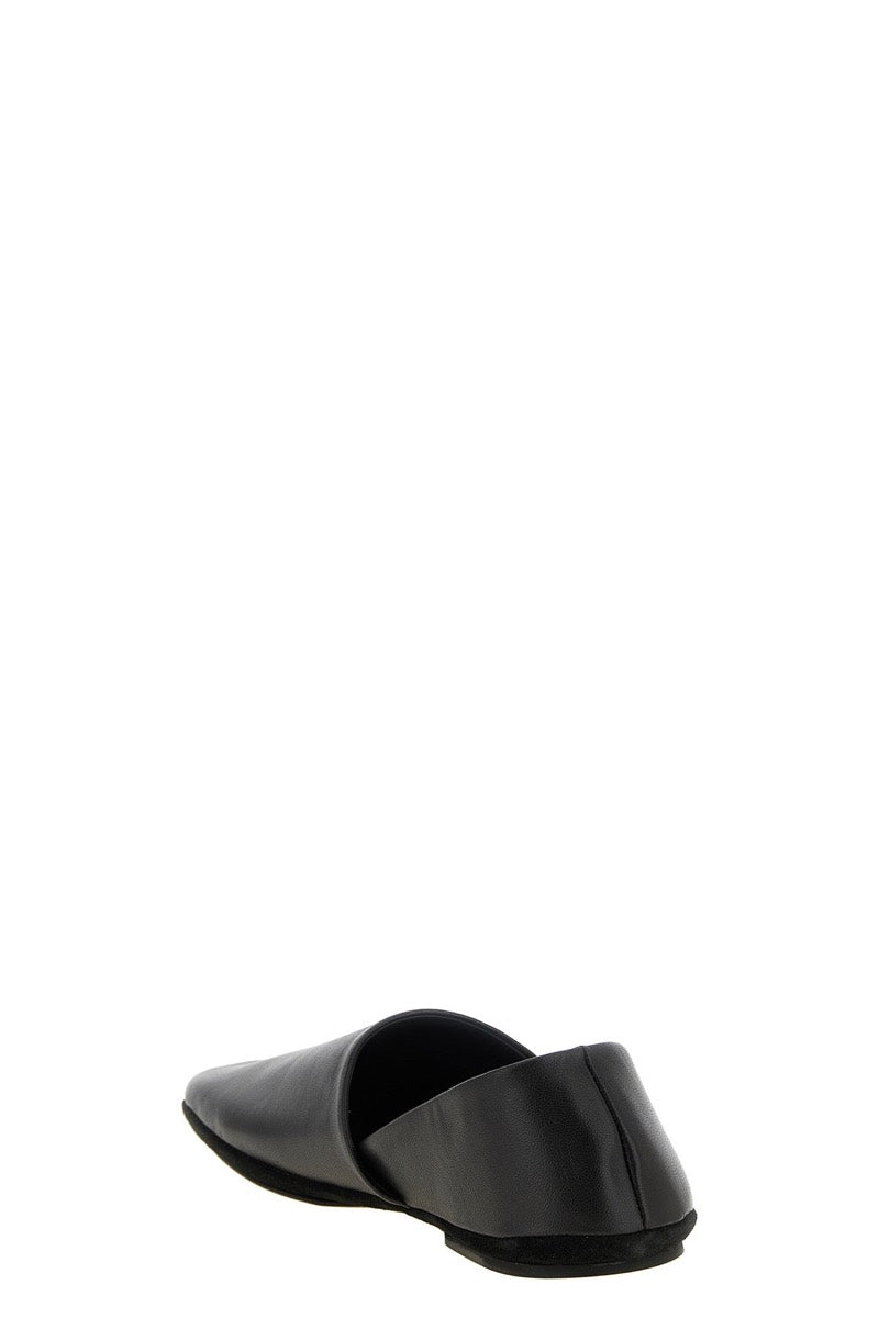 Lemaire Men's Nappa Leather Slipper Loafers in Black