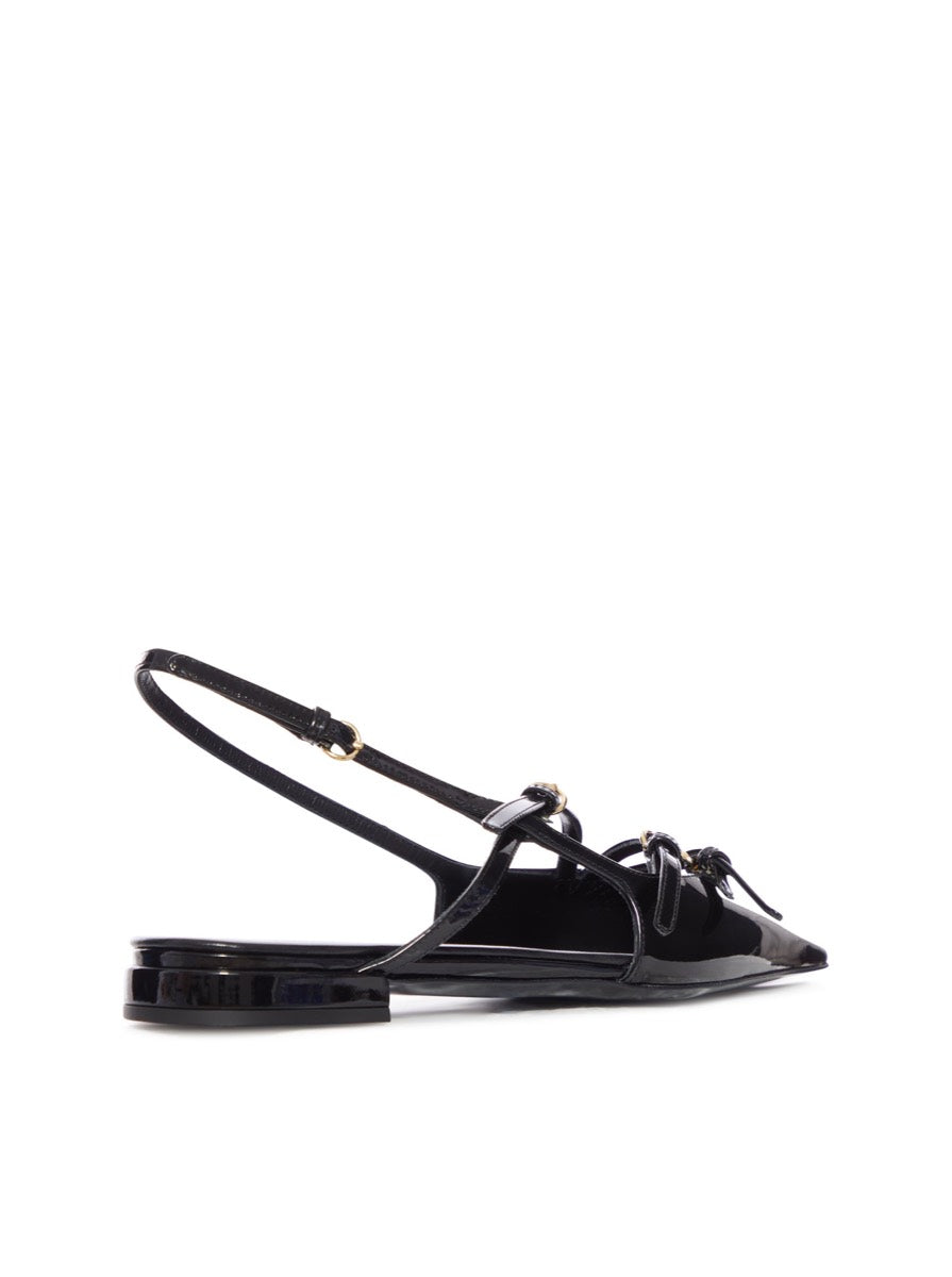 Miu Miu Women's Leather Slingback Ballerinas with Buckles