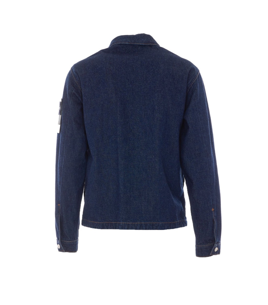 Stone Island Men's Cotton Denim Jacket in Blue