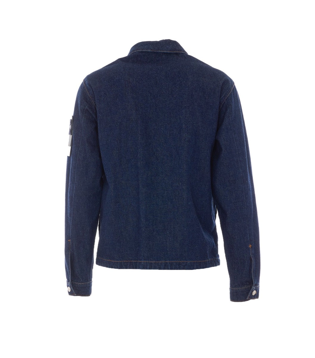 Stone Island Men's Cotton Denim Jacket in Blue