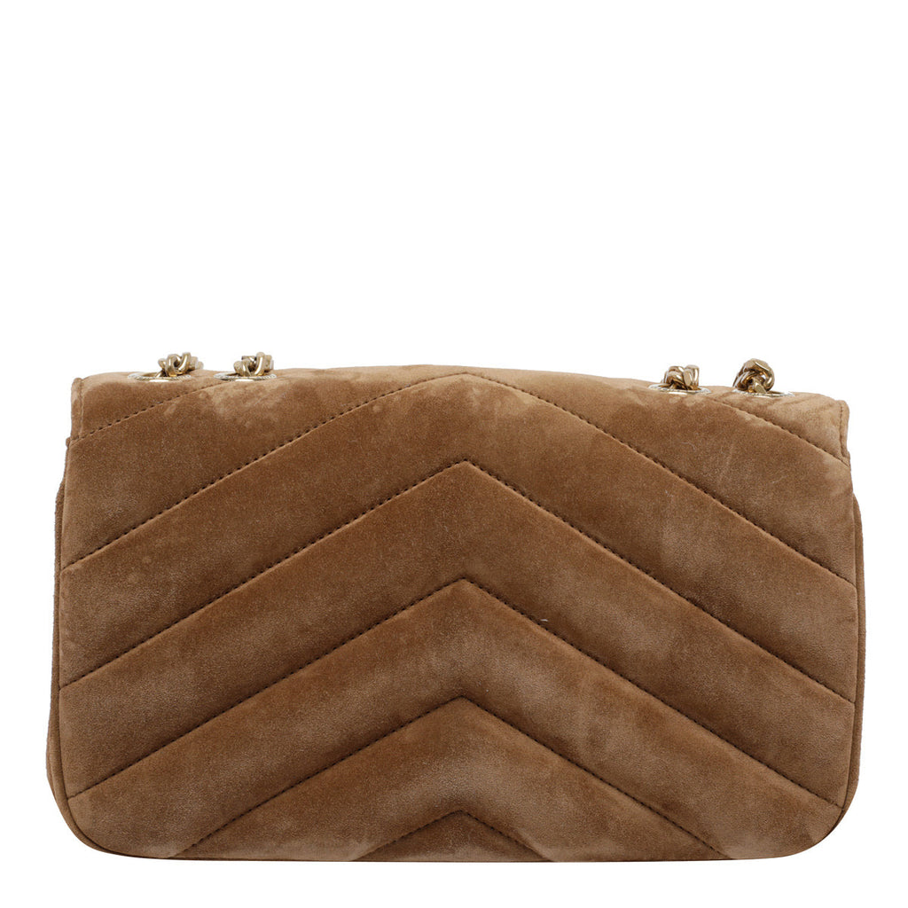 Saint Laurent Women's Suede LouLou Bag in Caramel