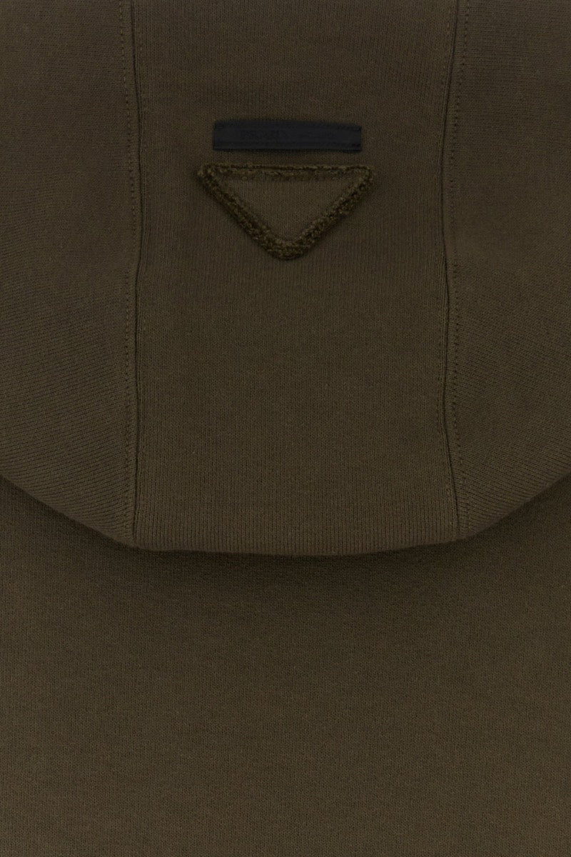 Prada Men's Cotton Sweatshirt in Olive Green