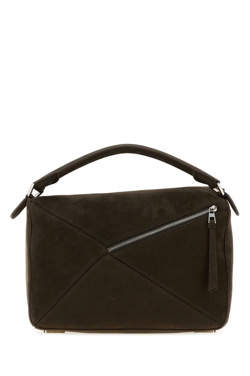 Loewe Men's Large Puzzle Handbag in Dark Brown
