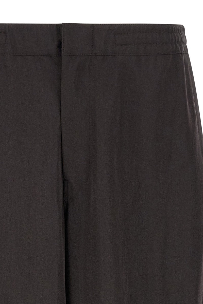 Lemaire Men's Wool Gabardine Trousers in Brown
