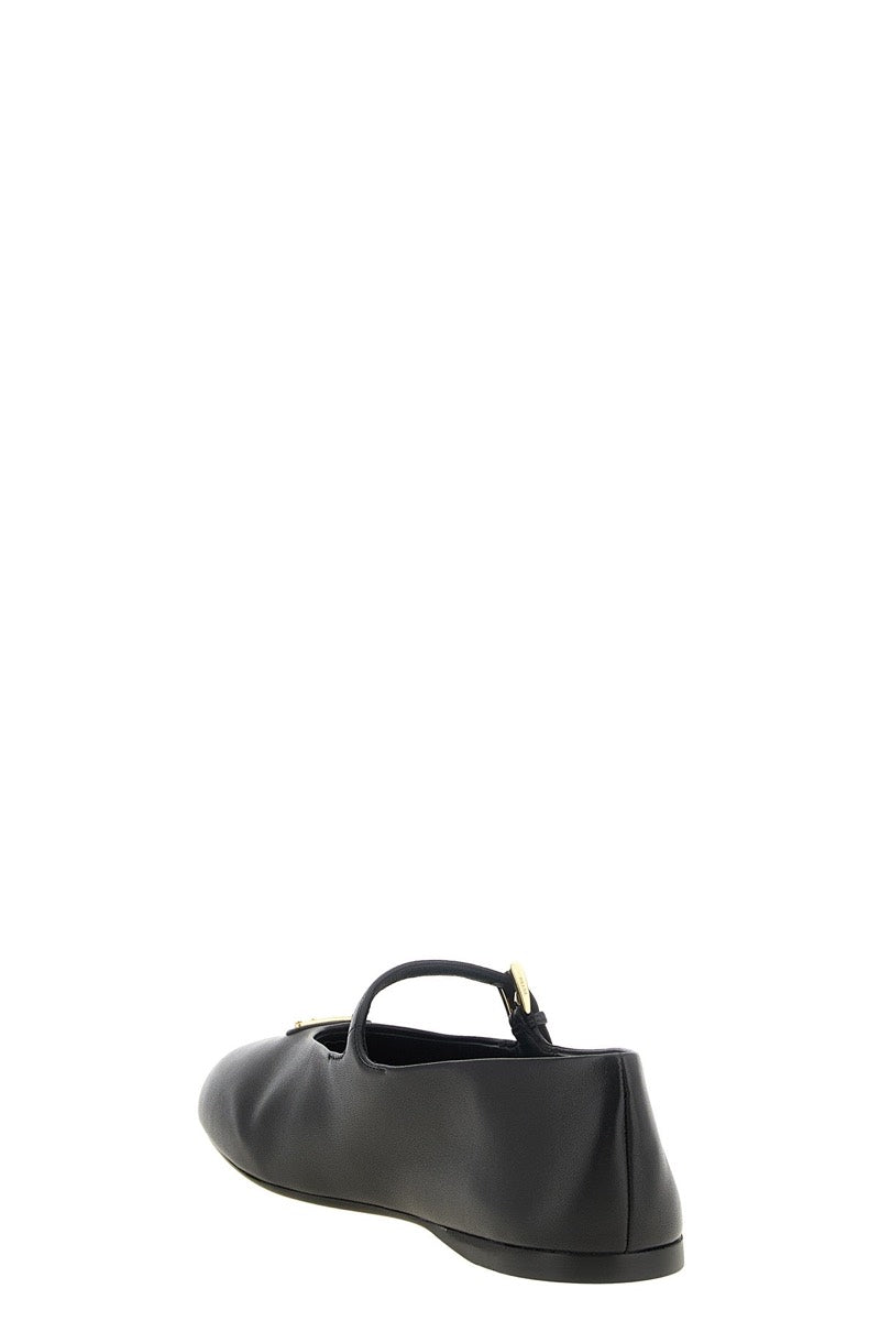 Prada Women's Nappa Leather Ballet Flats in Black