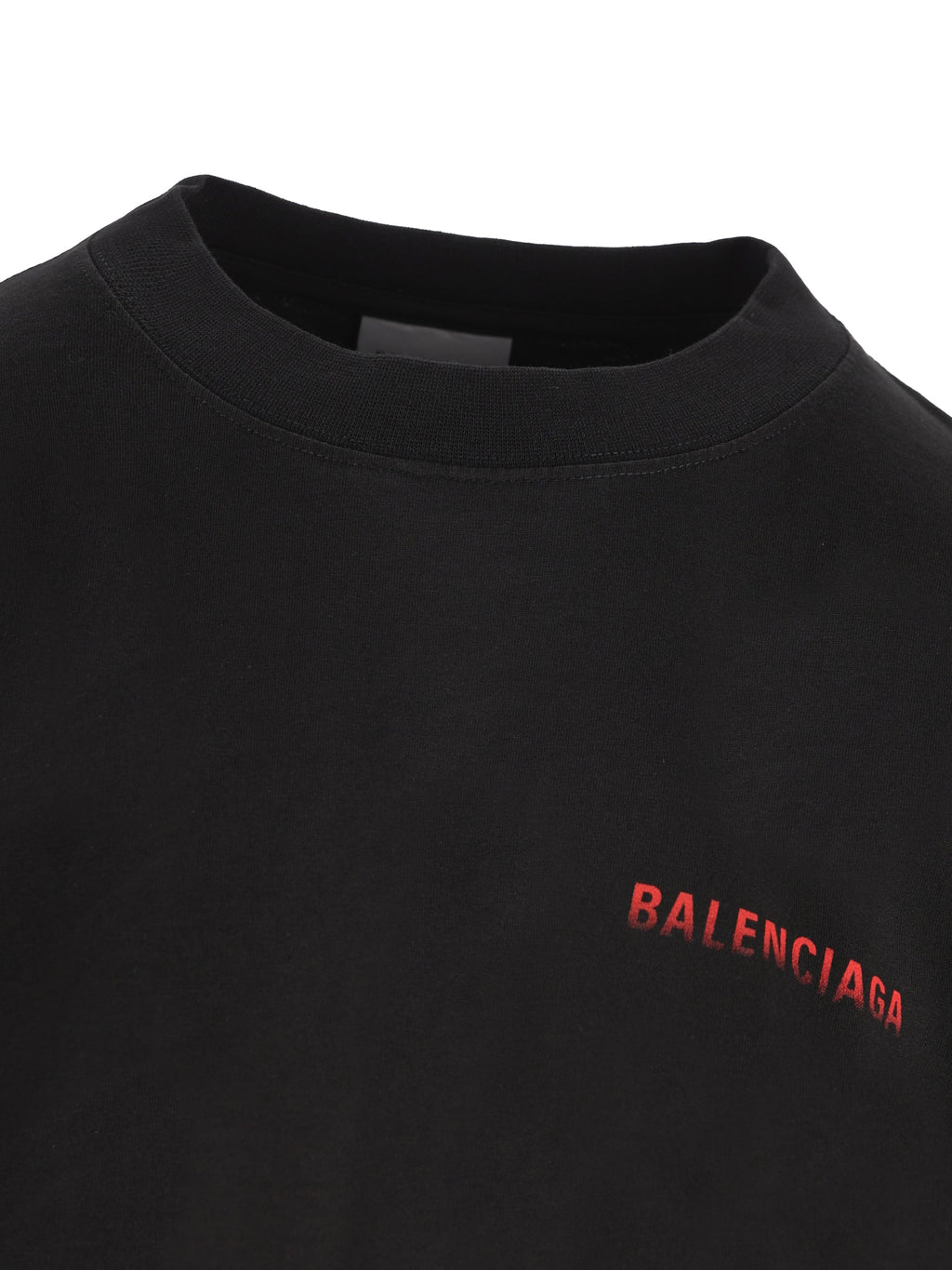 Balenciaga Women's Back Gradient Cotton T-Shirt in Black - view 4