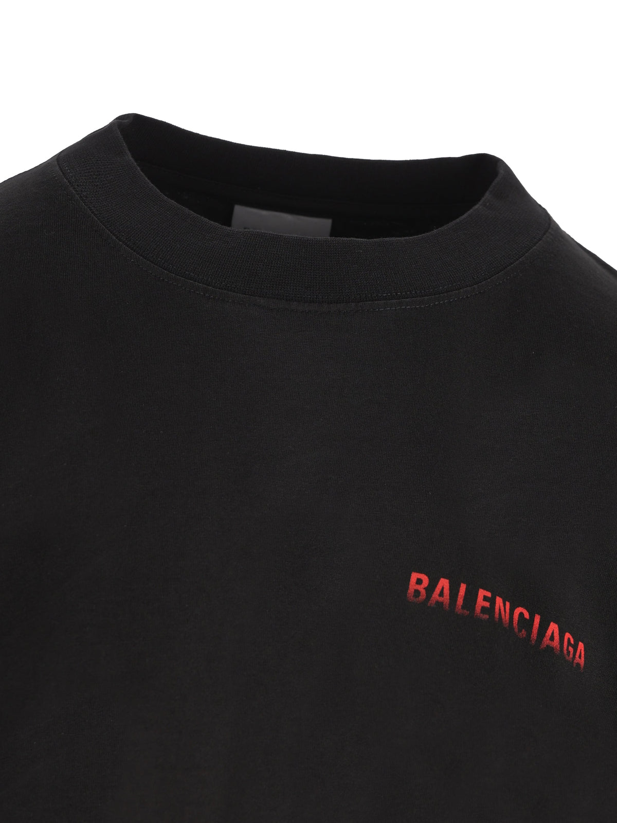 Balenciaga Women's Back Gradient Cotton T-Shirt in Black - view 4