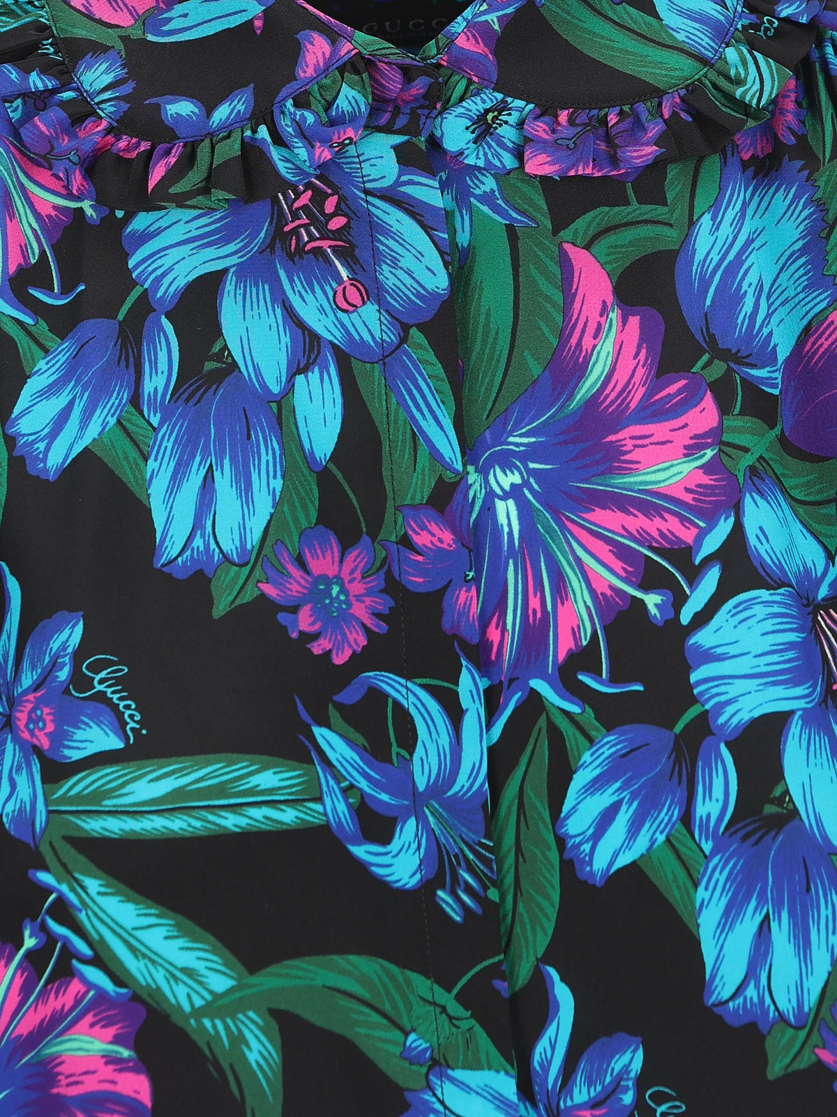 Gucci Women's Floral Silk Shirt in Multicolour - view 4