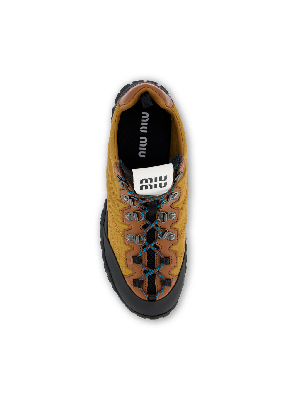 Miu Miu Women's Mesh Trekking Sneakers in Mustard - view 4
