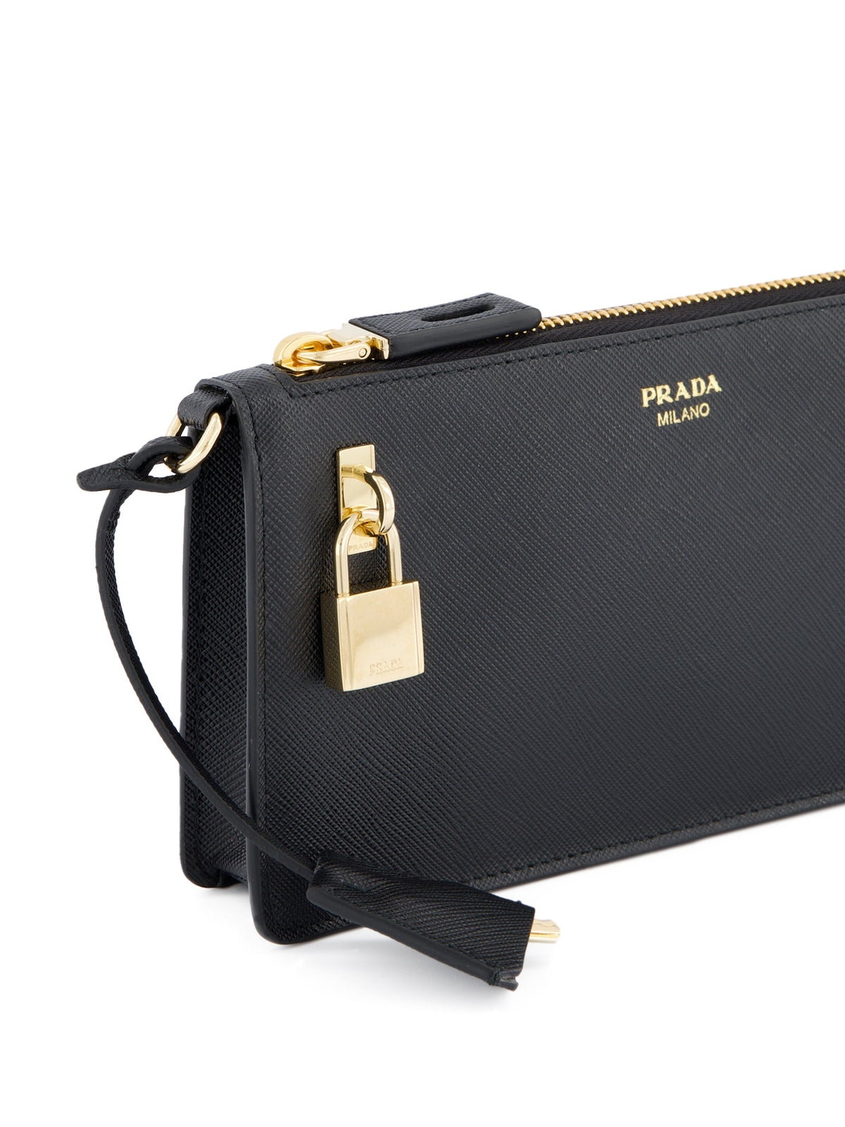 Prada Women's Saffiano Leather Phone Holder in Black - view 4