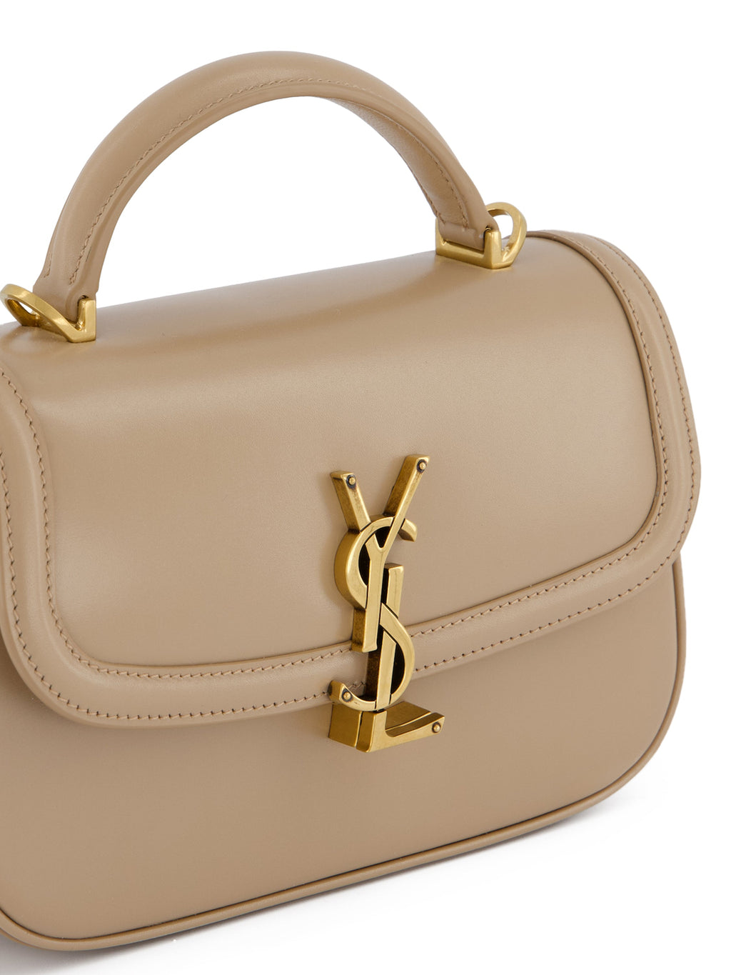 Saint Laurent Women's Solferino Mini Leather Bag in Beige - view 4