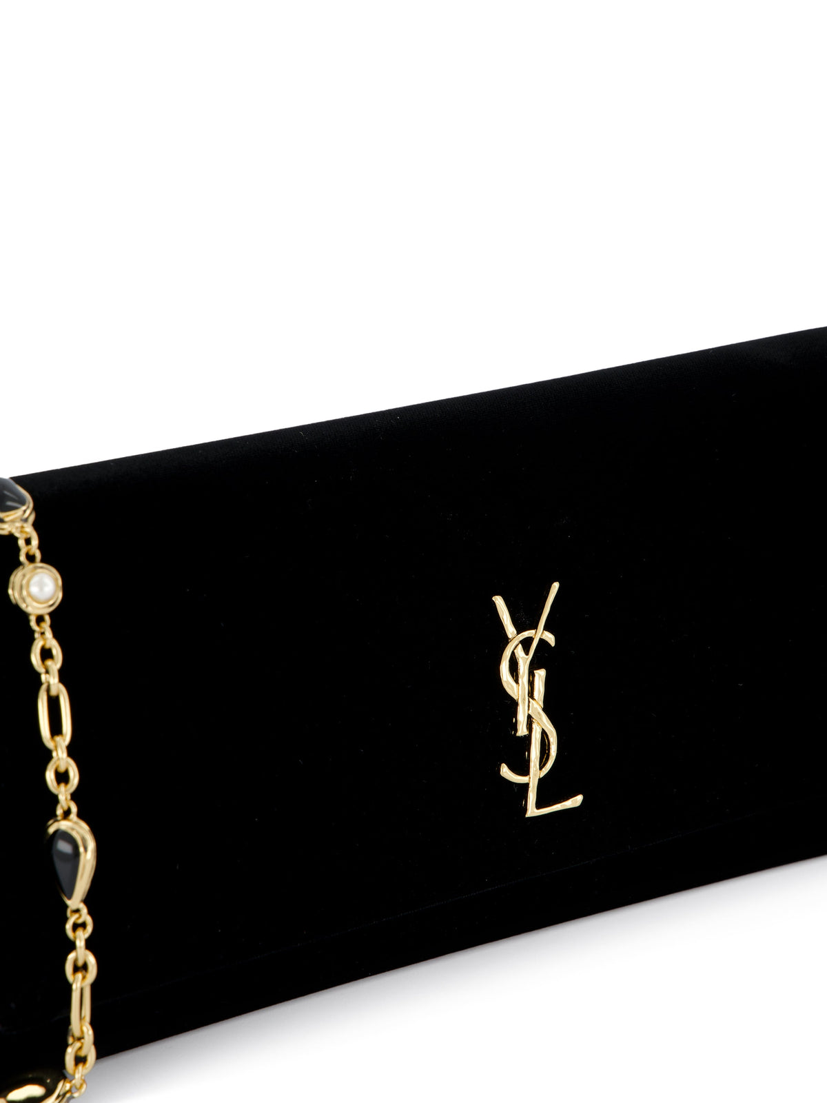 Saint Laurent Women's Kate Velvet Clutch in Black - view 4