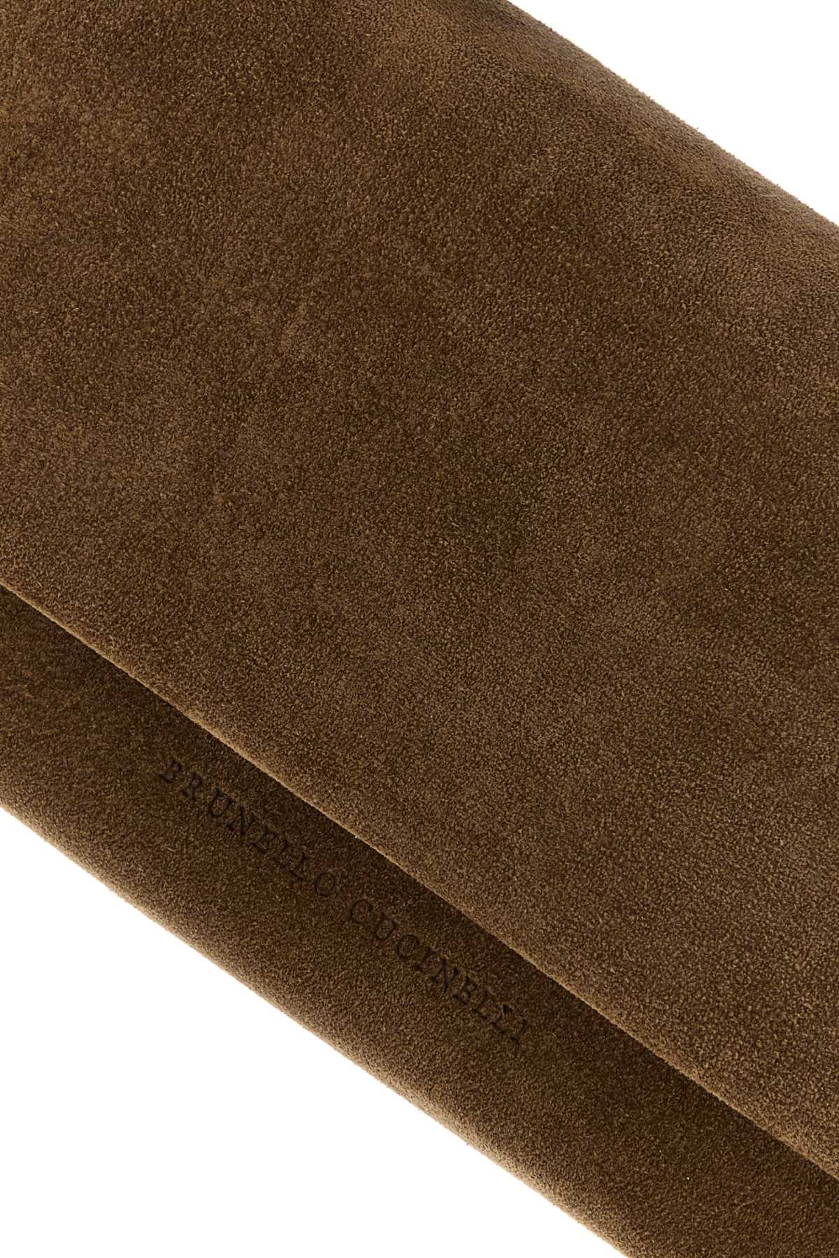 Brunello Cucinelli Women's Suede Clutch in Brown - image 4