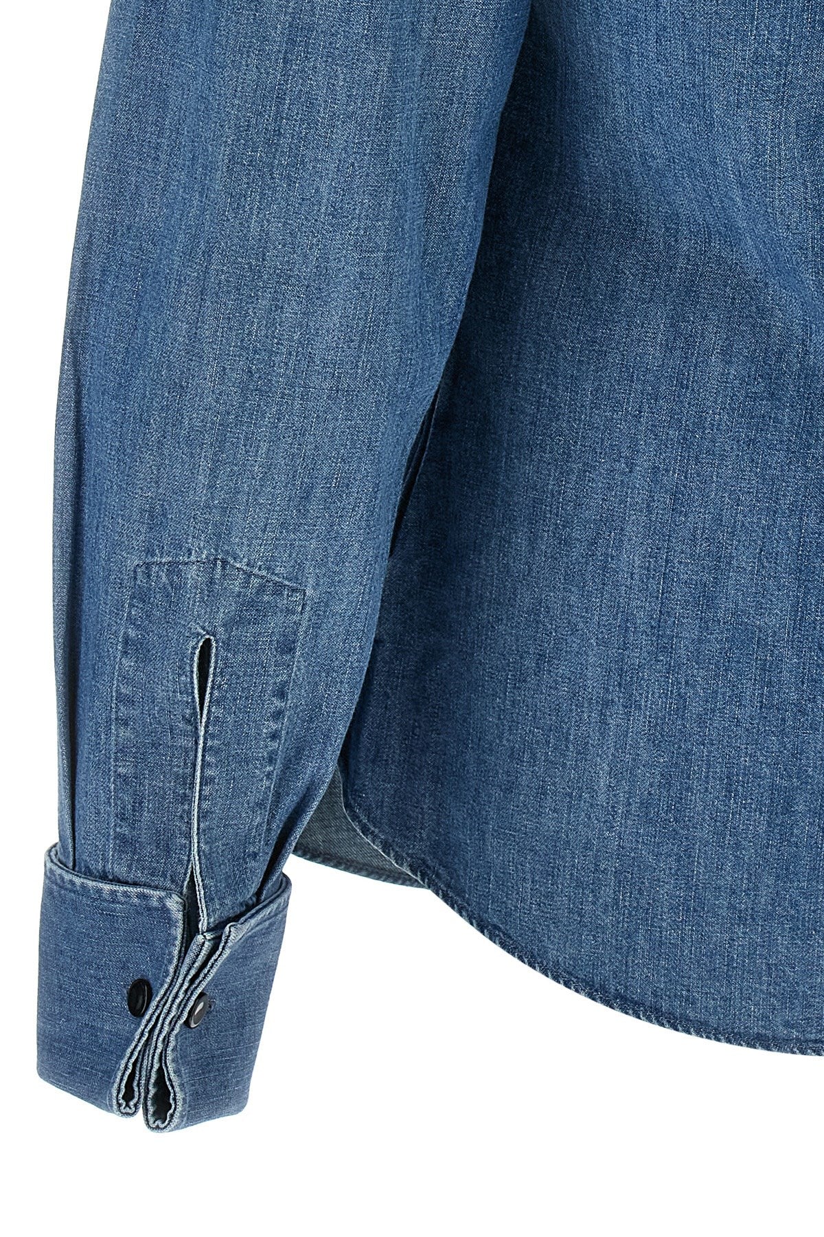 Brunello Cucinelli Men's Denim Shirt in Blue - view 4