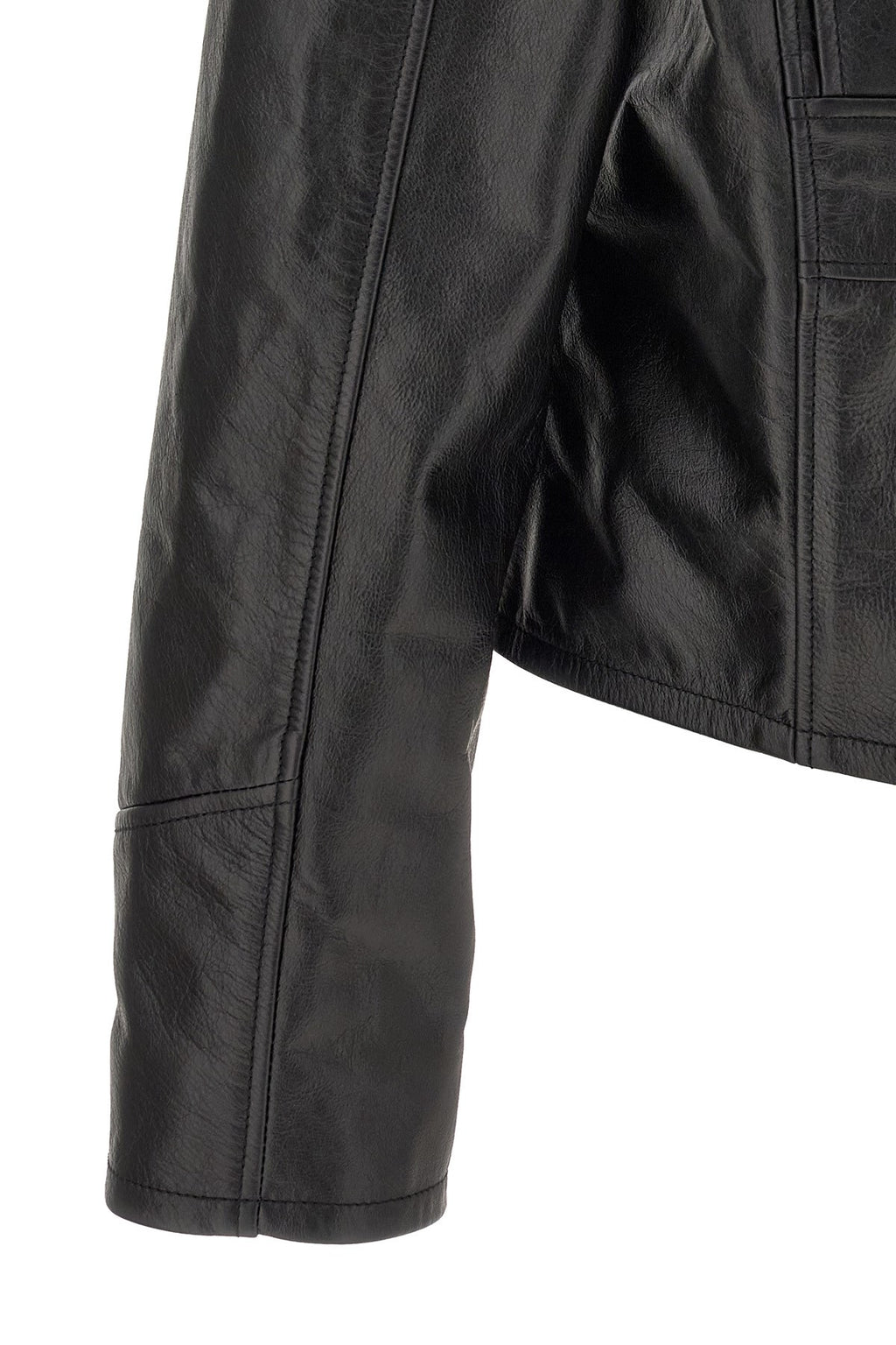 Amiri Men's Leather Jacket with Zip in Black - view 4