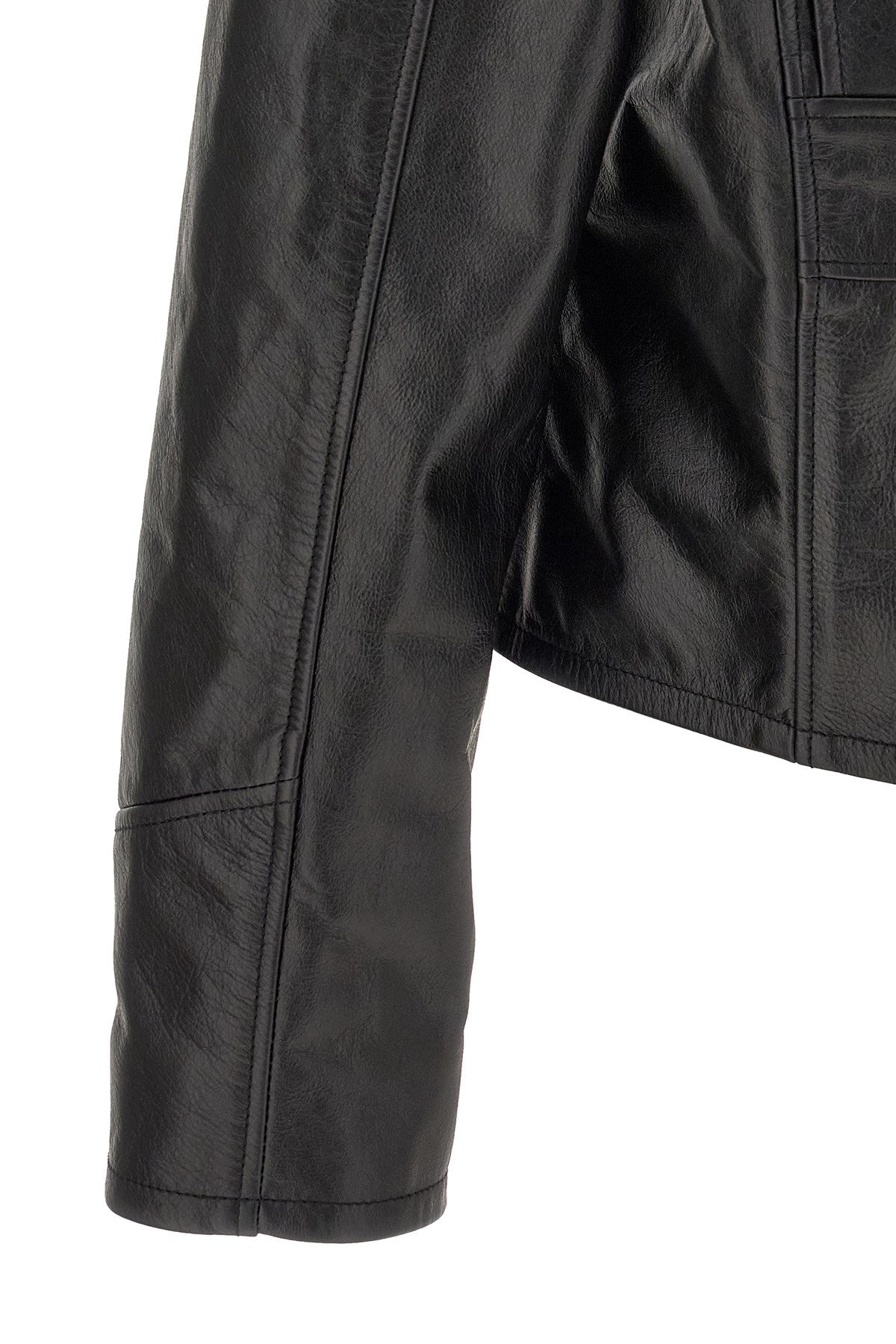 Amiri Men's Leather Jacket with Zip in Black - view 4