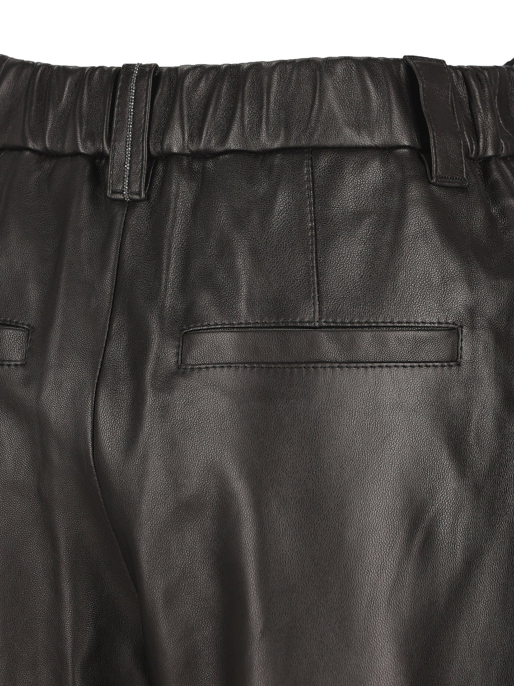 Brunello Cucinelli Women's Nappa Baggy Trousers in Black - view 4