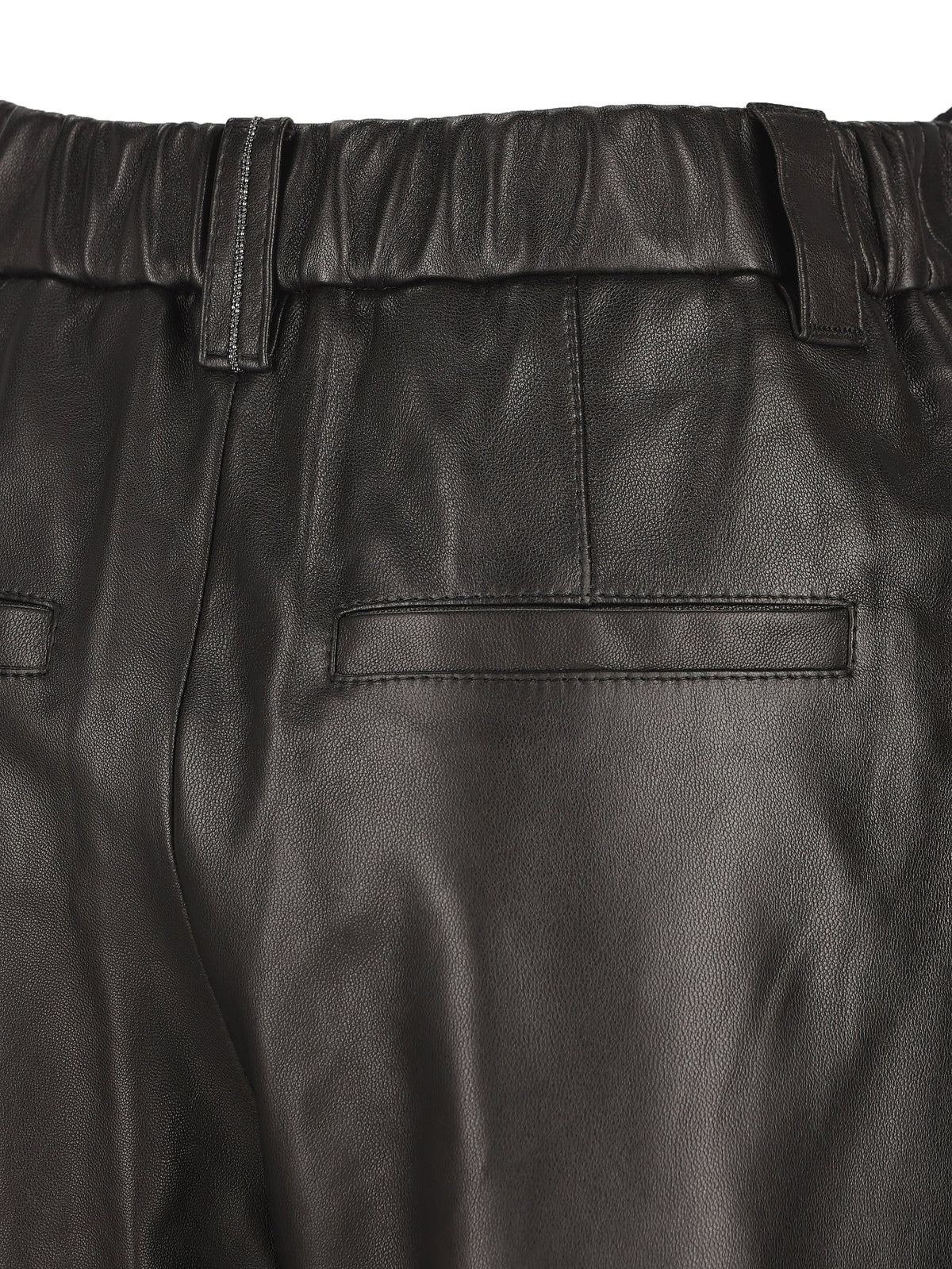 Brunello Cucinelli Women's Nappa Baggy Trousers in Black - view 4