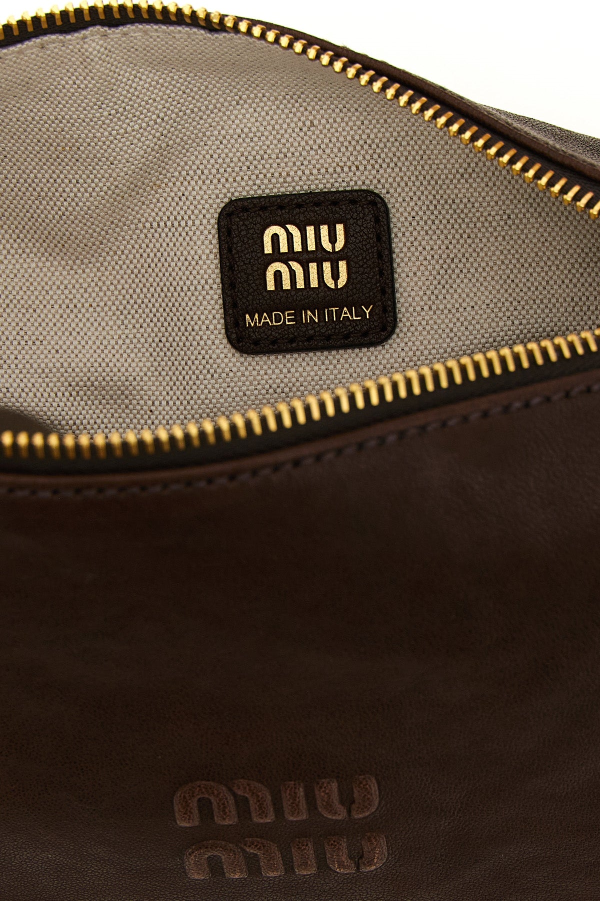 Miu Miu Women's Nappa Aviator Pouch in Brown - image 4