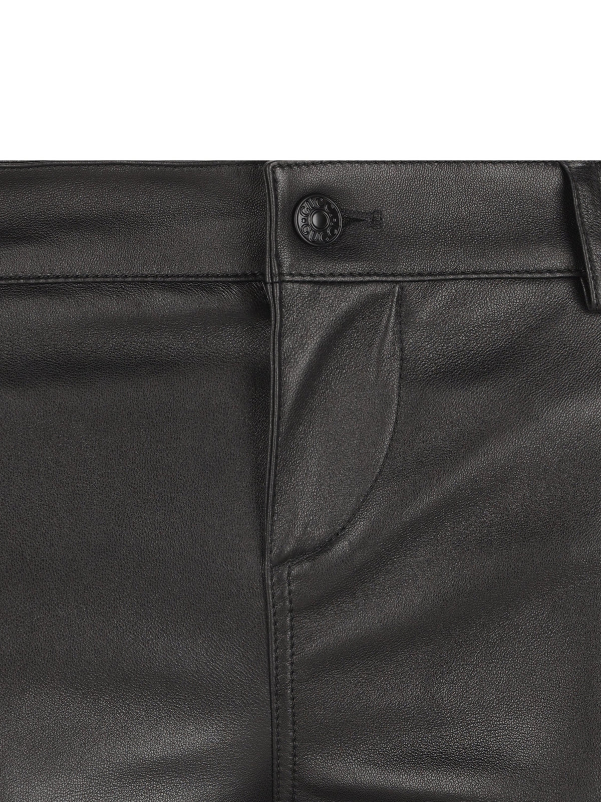 Gucci Women's Stretch Leather Trousers in Black - view 4