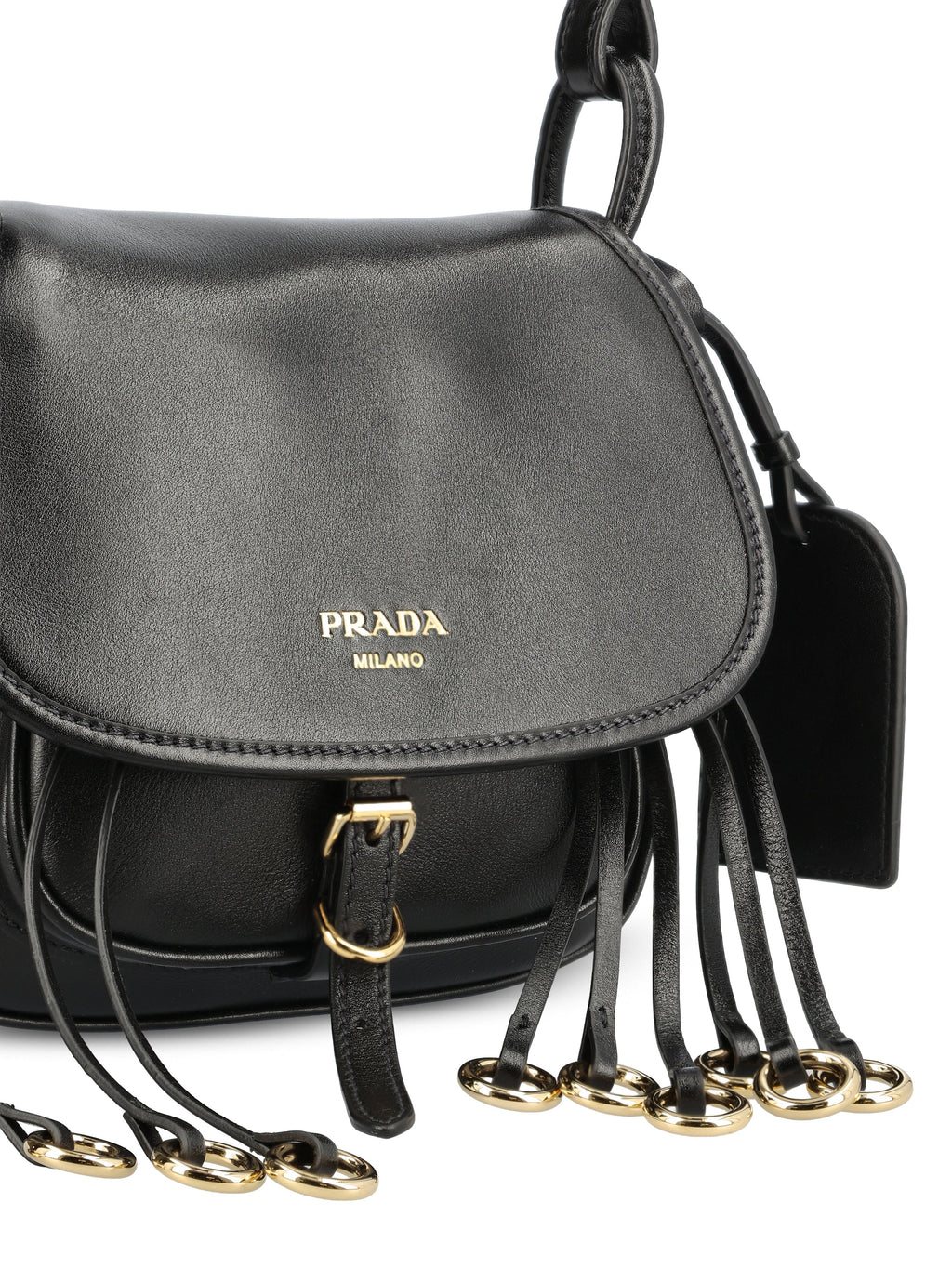 Prada Women's Corsaire Leather Shoulder Bag in Black - view 4