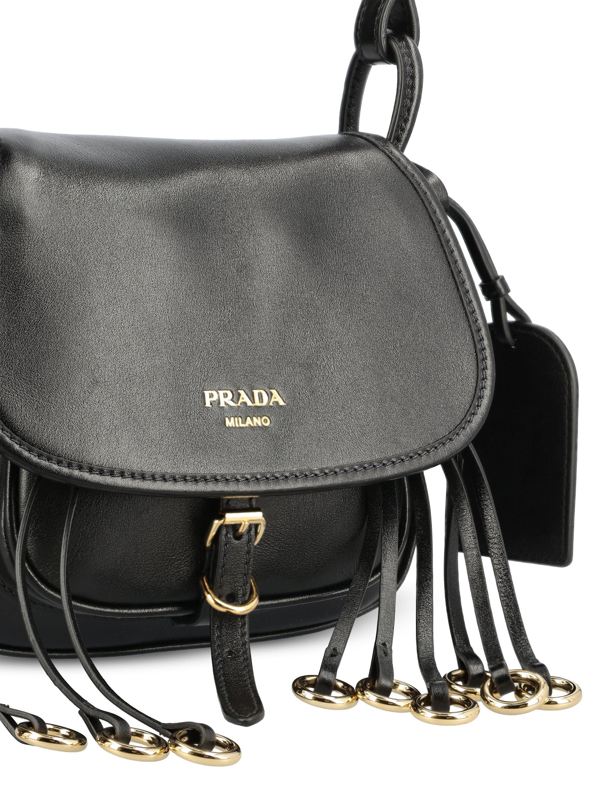 Prada Women's Corsaire Leather Shoulder Bag in Black - view 4