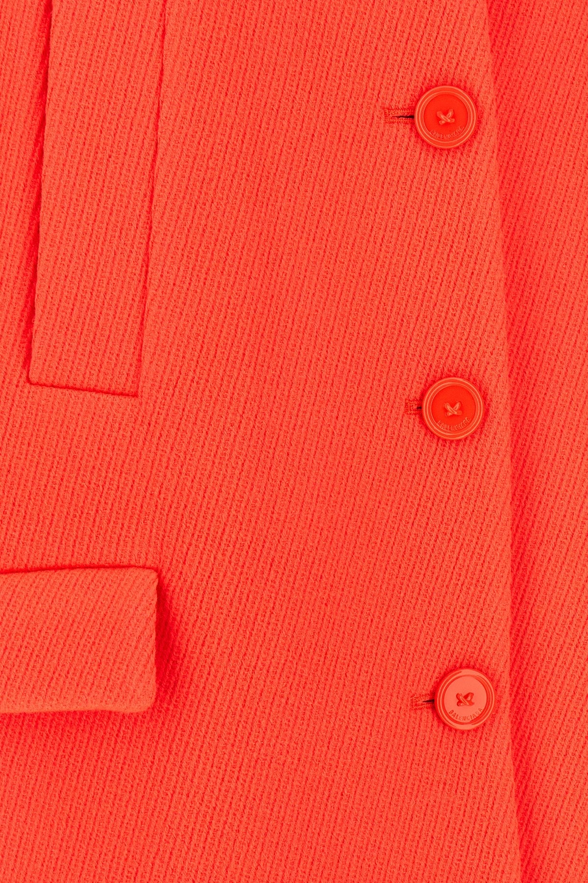 Balenciaga Women's Cape Coat in Orange Wool - view 4