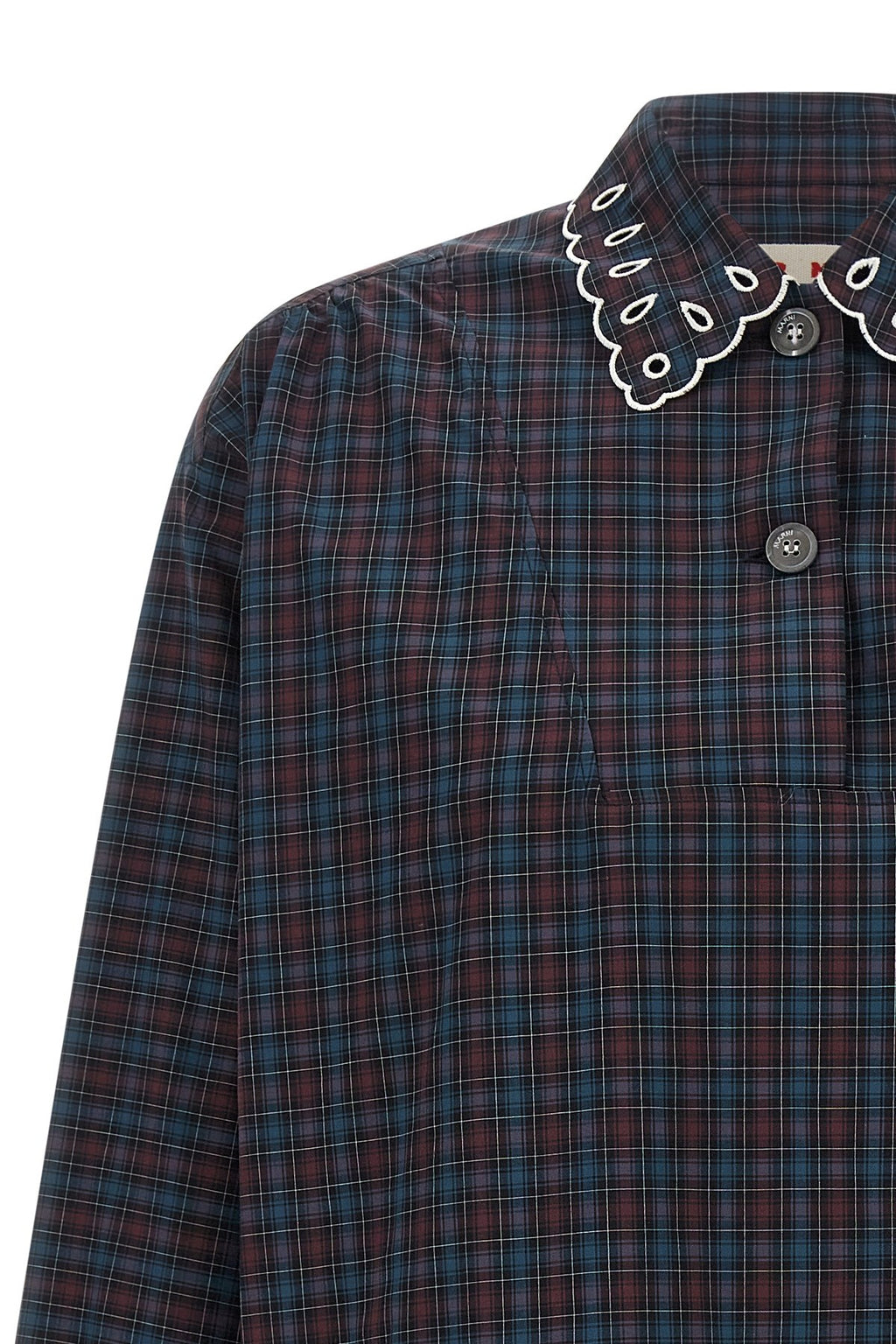 Marni Women's Sangallo Embroidery Shirt in Blue Cotton - view 4