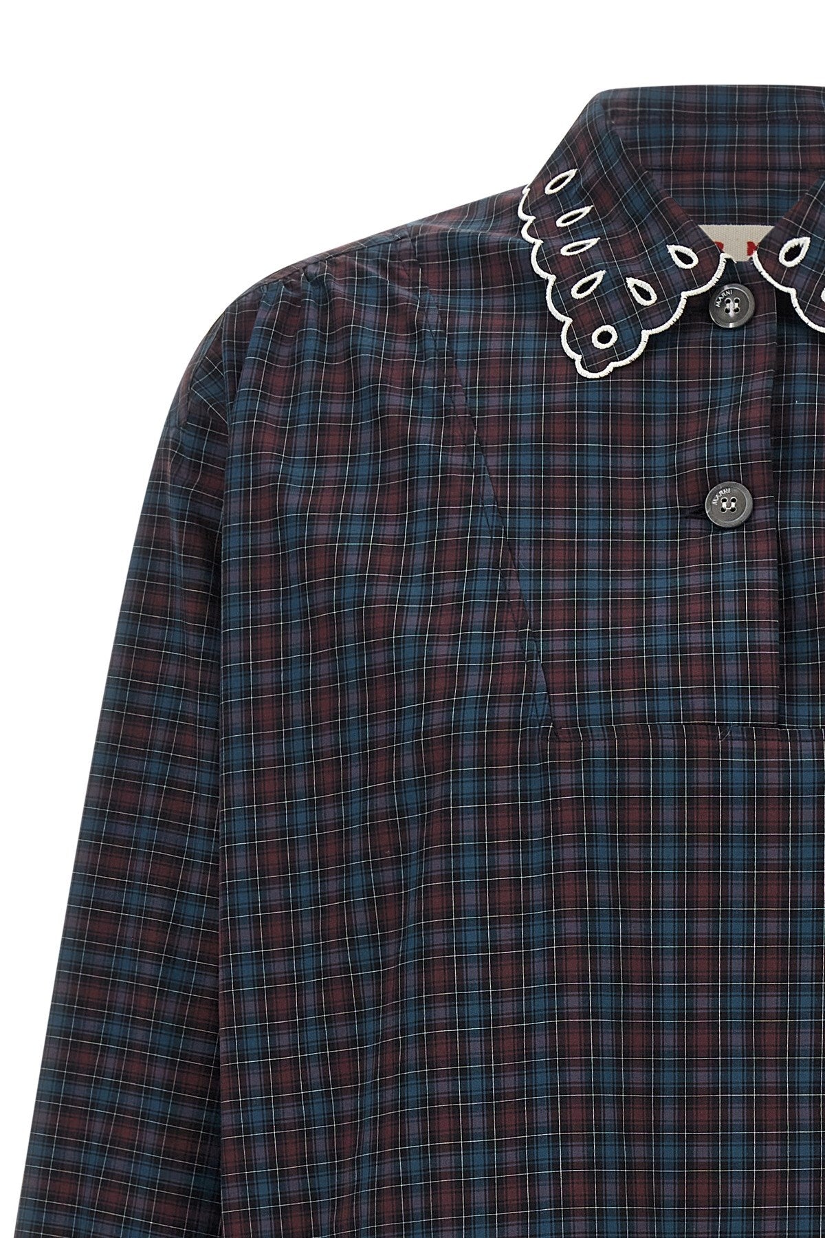 Marni Women's Sangallo Embroidery Shirt in Blue Cotton - view 4