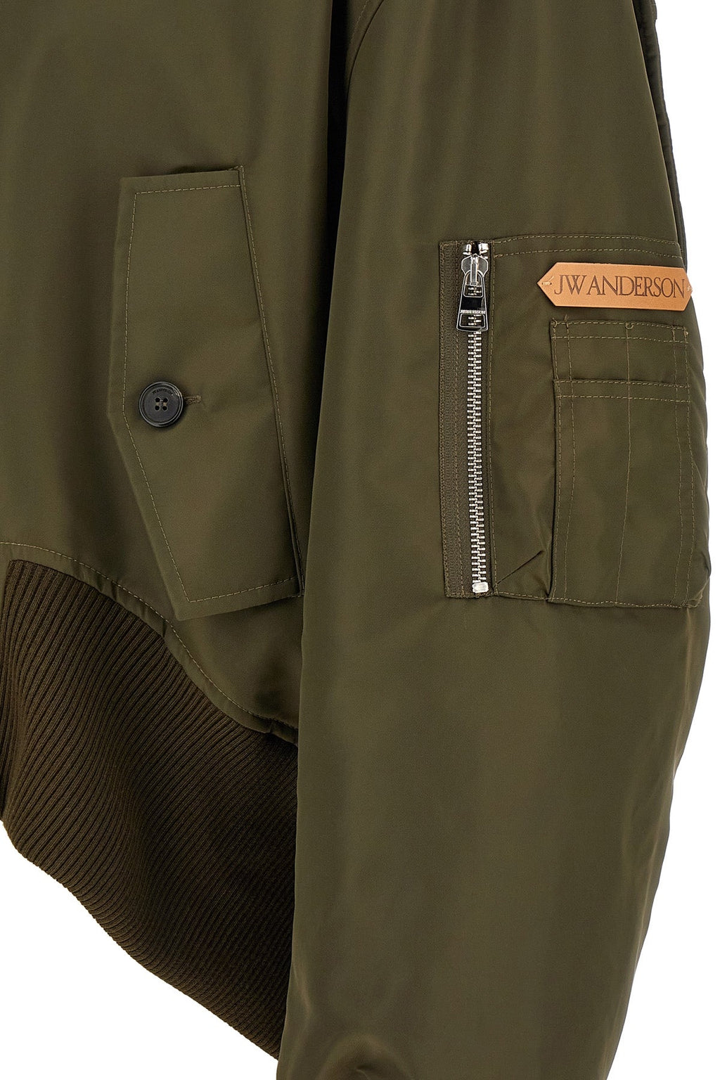 JW Anderson Men's Asymmetric Hem Green Bomber Jacket - image 4