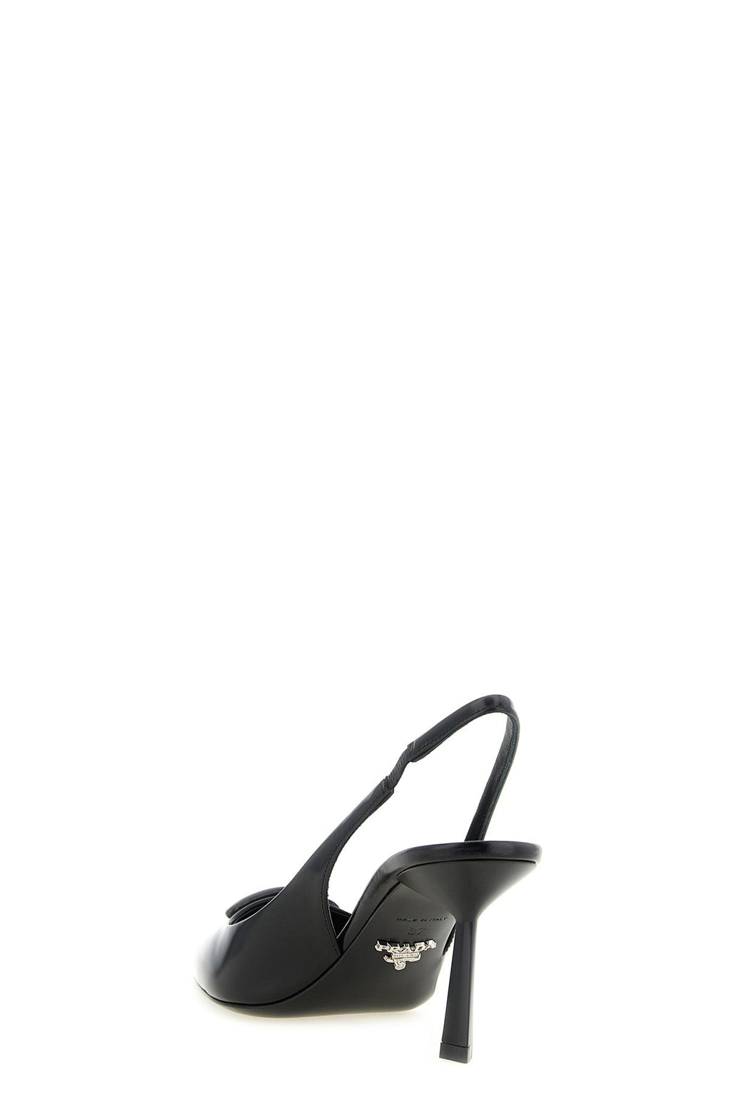 Prada Women's Black Brushed Leather Slingback Pumps - image 4