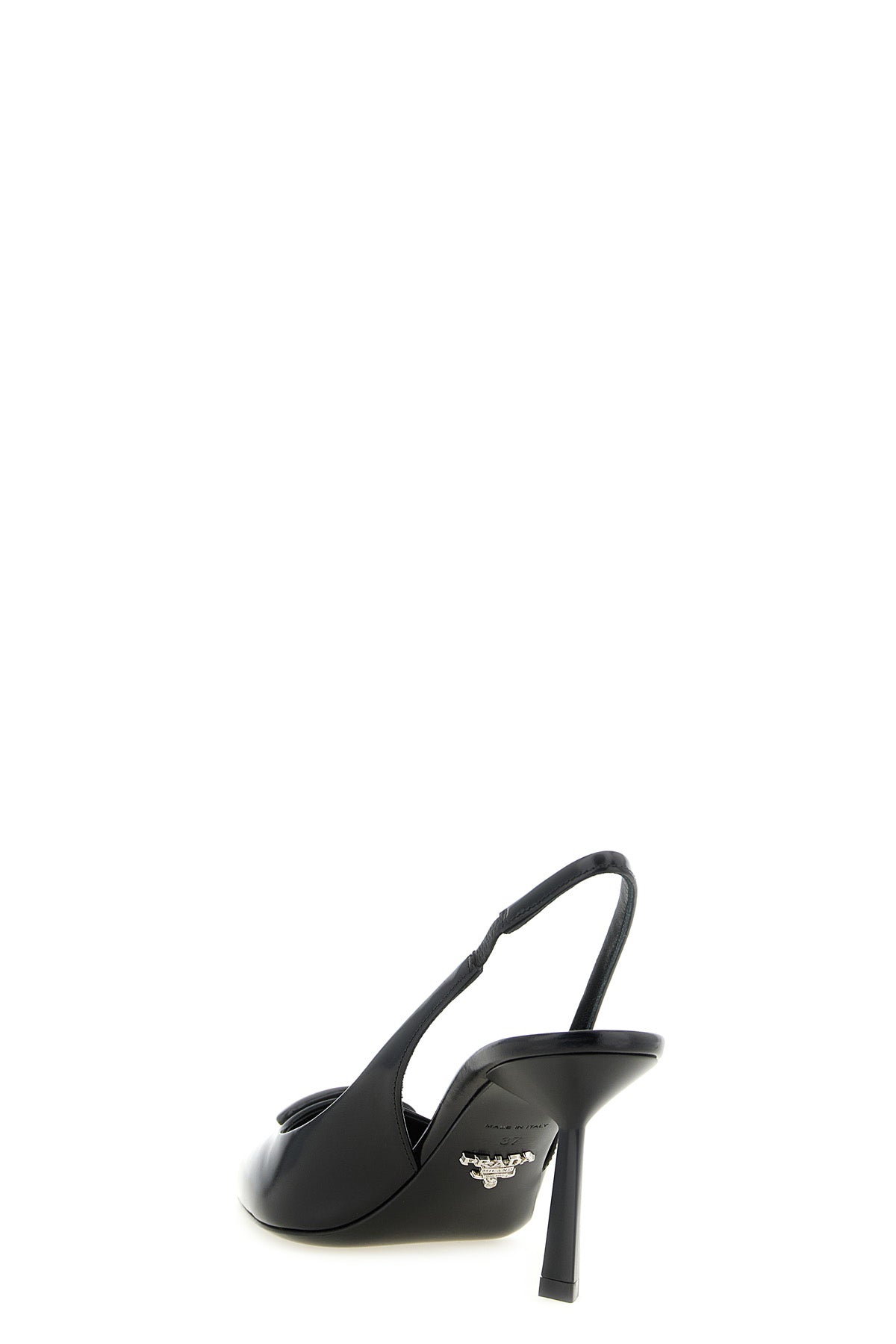 Prada Women's Black Brushed Leather Slingback Pumps - image 4