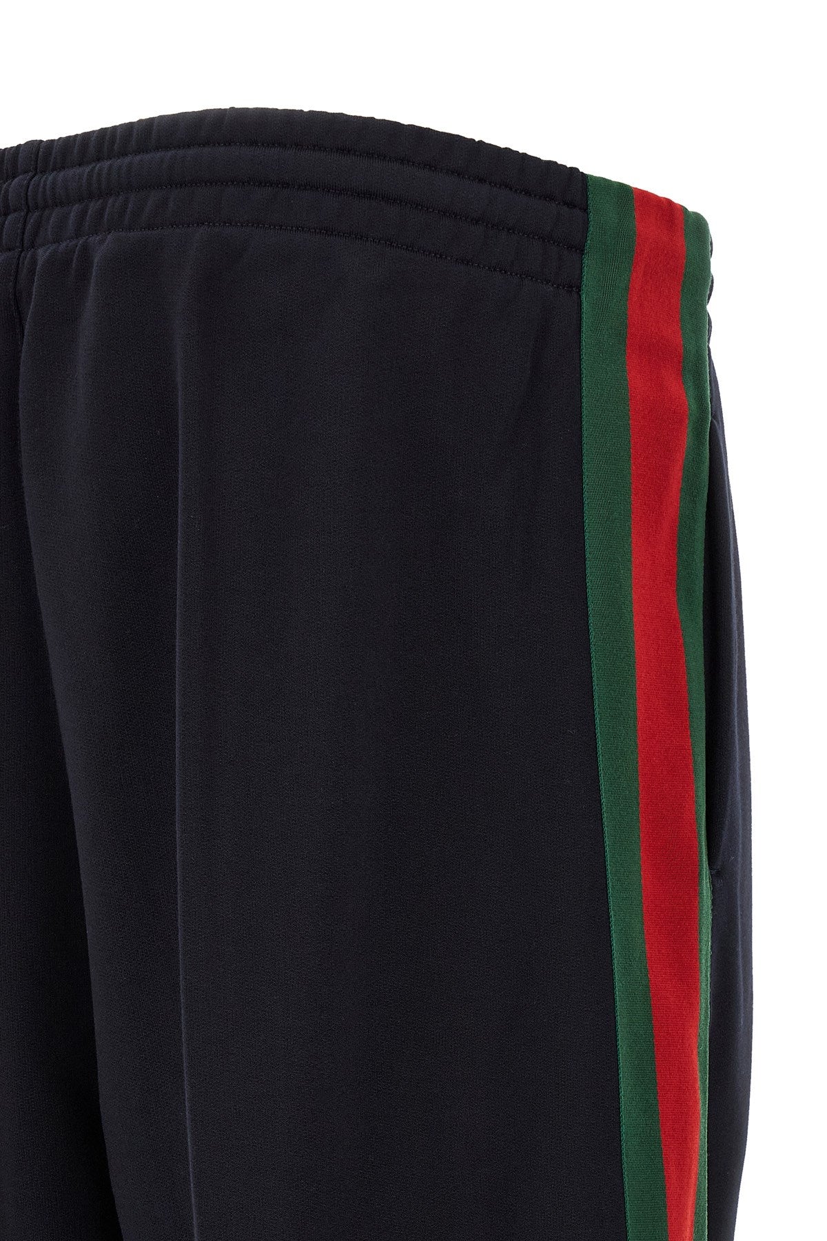 Gucci Men's Web Cotton and Silk Joggers in Blue - view 4