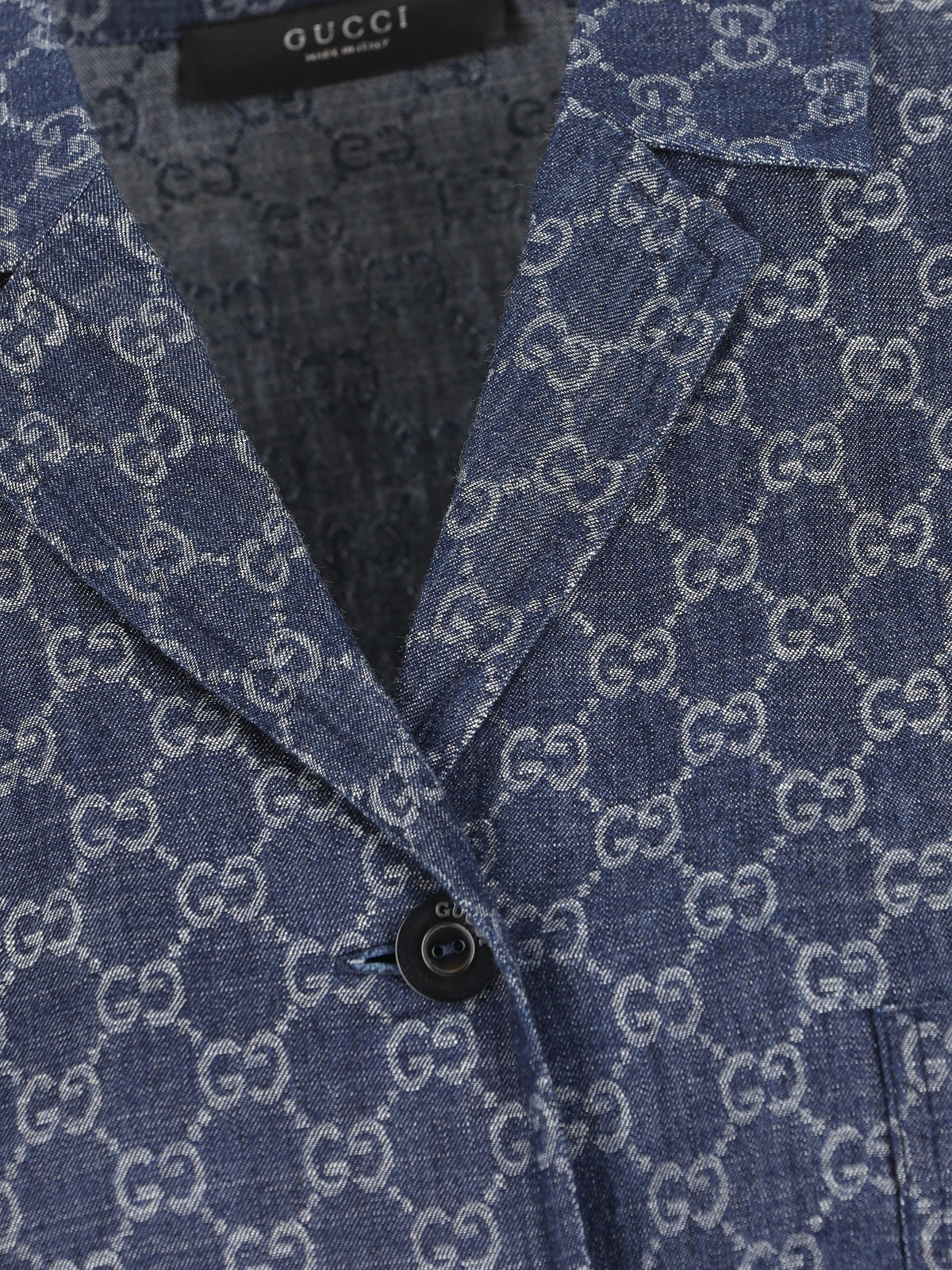 Gucci Women's Denim Jacquard Jacket in Blue - view 4