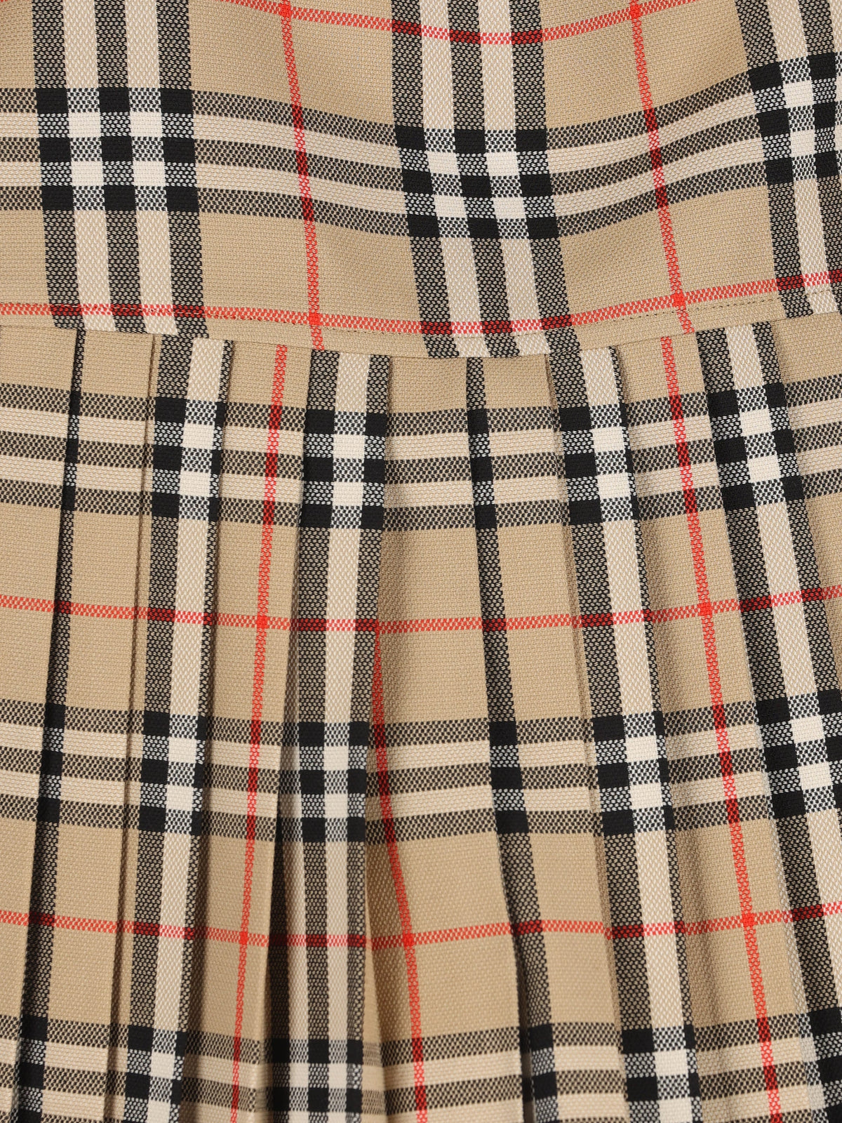 Burberry Women's Check Wool Mini Kilt in Beige - view 4