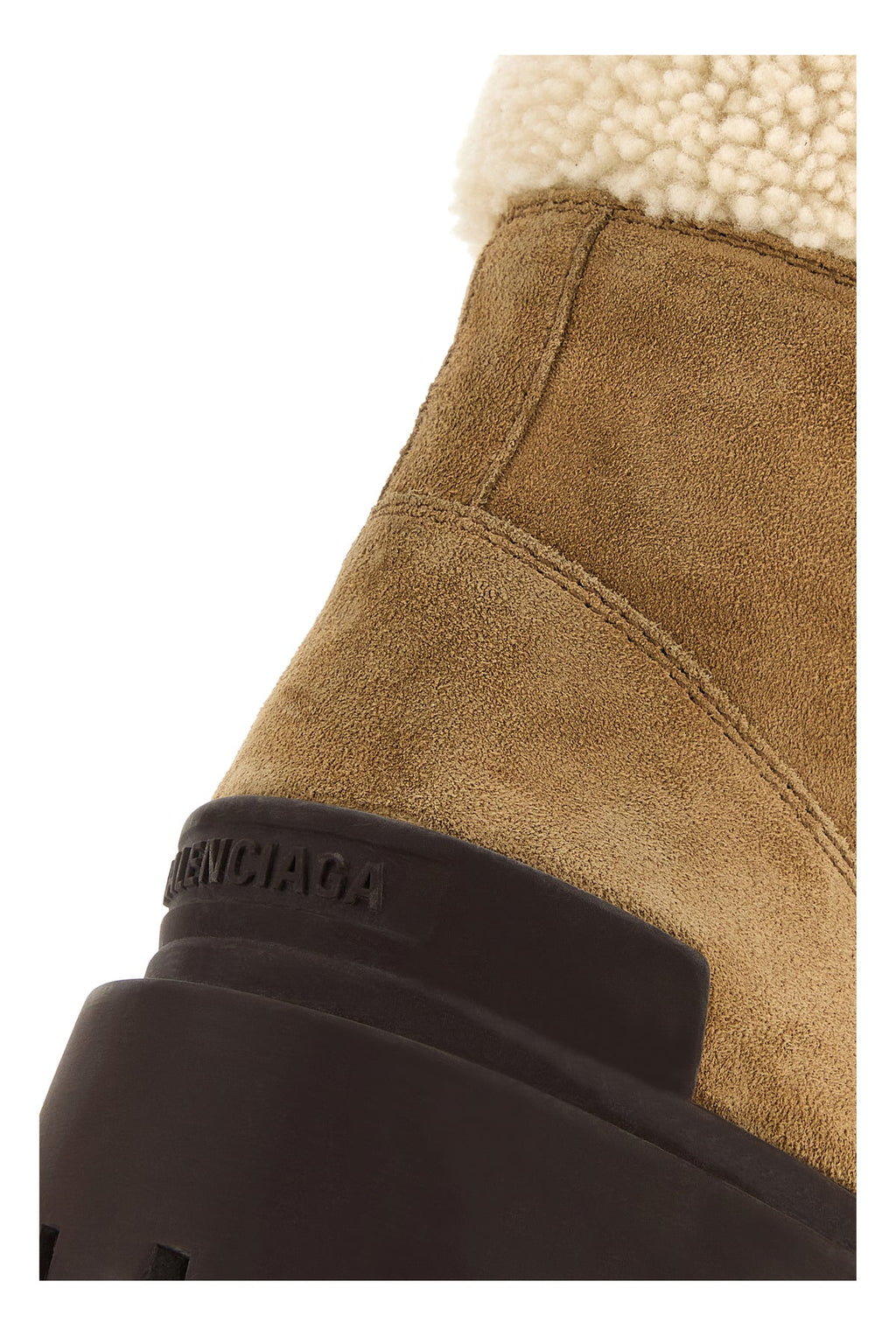 Balenciaga Men's Suede Winter Ankle Boots in Camel - image 4