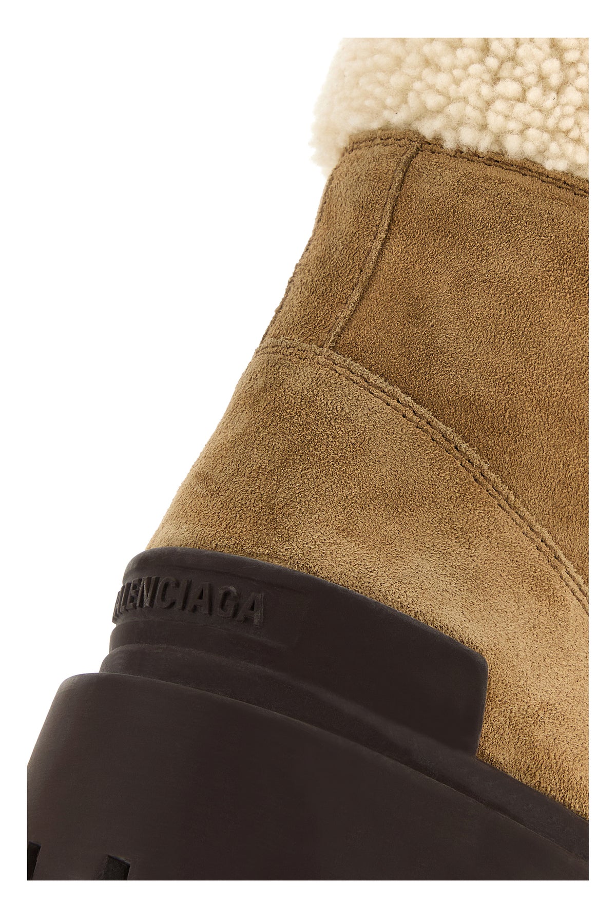 Balenciaga Men's Suede Winter Ankle Boots in Camel - image 4