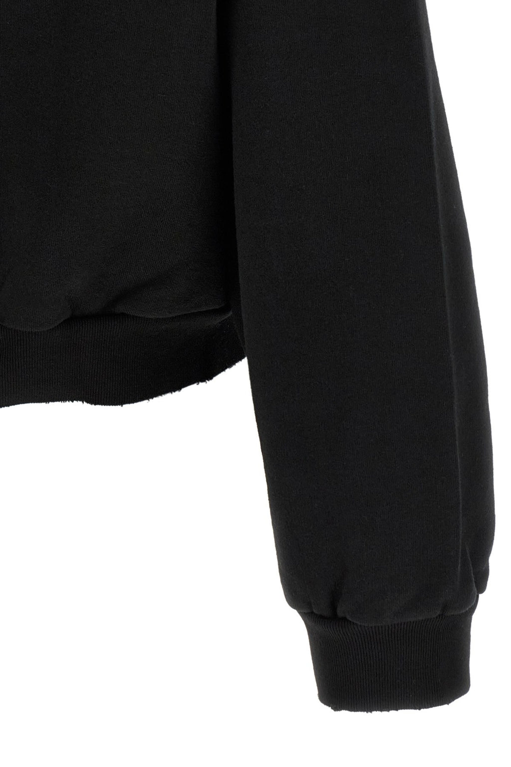 Balenciaga Men's Silver Tape Hoodie in Black Cotton - view 4