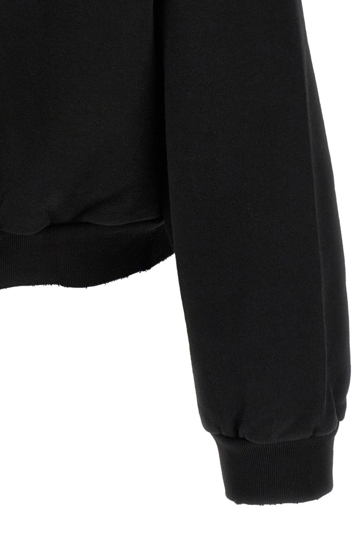 Balenciaga Men's Silver Tape Hoodie in Black Cotton - view 4