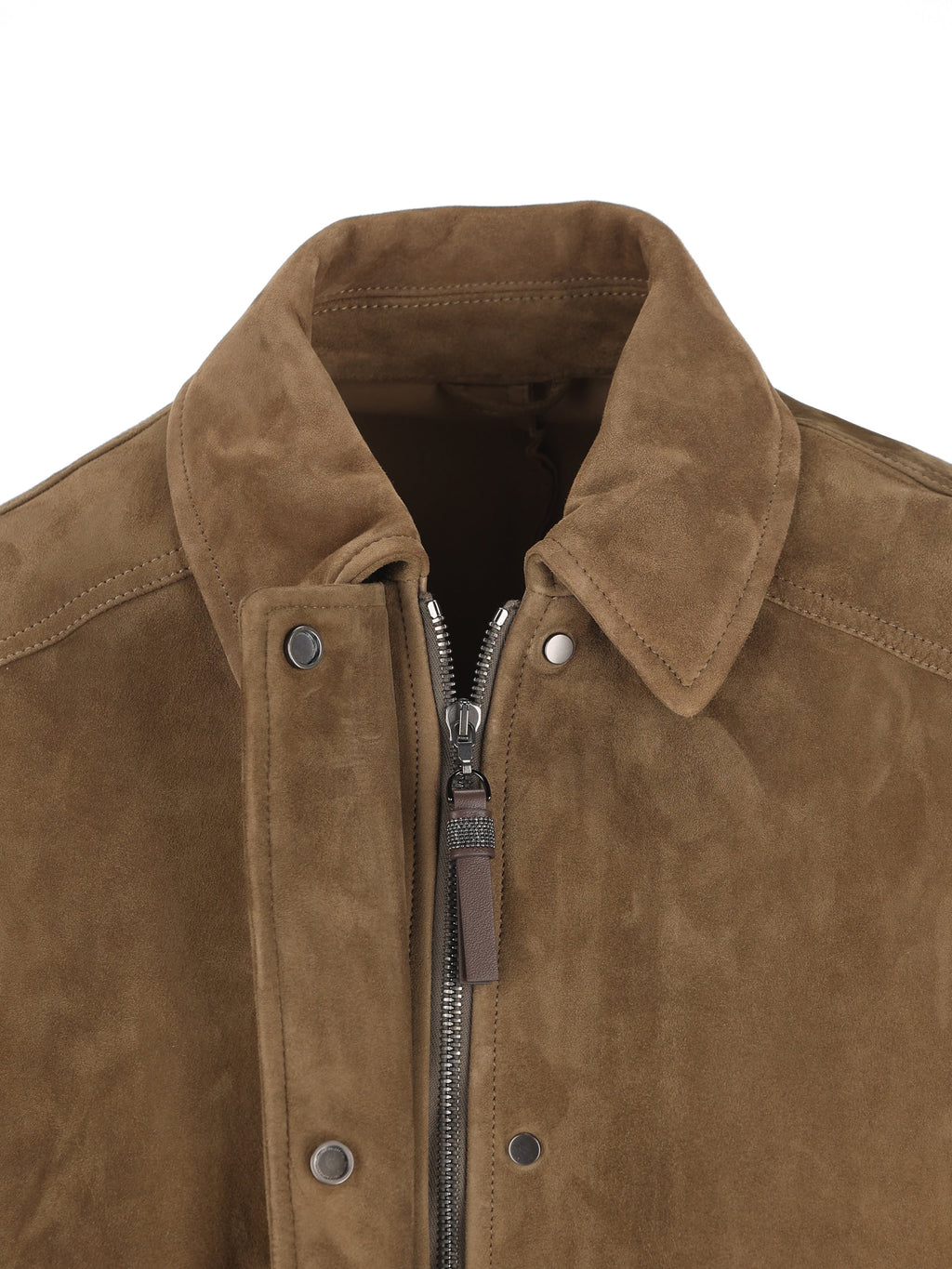 Brunello Cucinelli Women's Suede Bomber Jacket in Brown - view 4