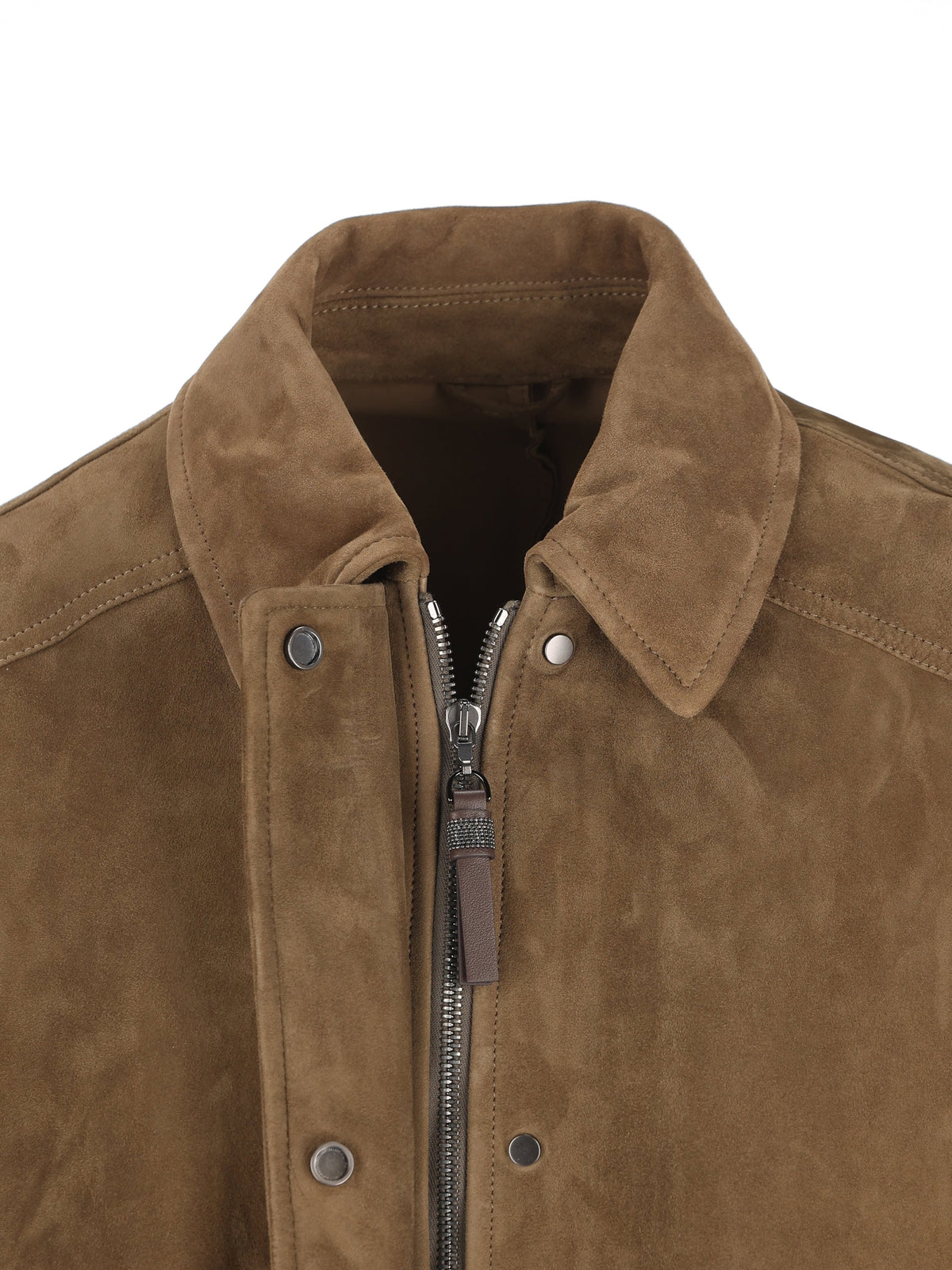 Brunello Cucinelli Women's Suede Bomber Jacket in Brown - view 4