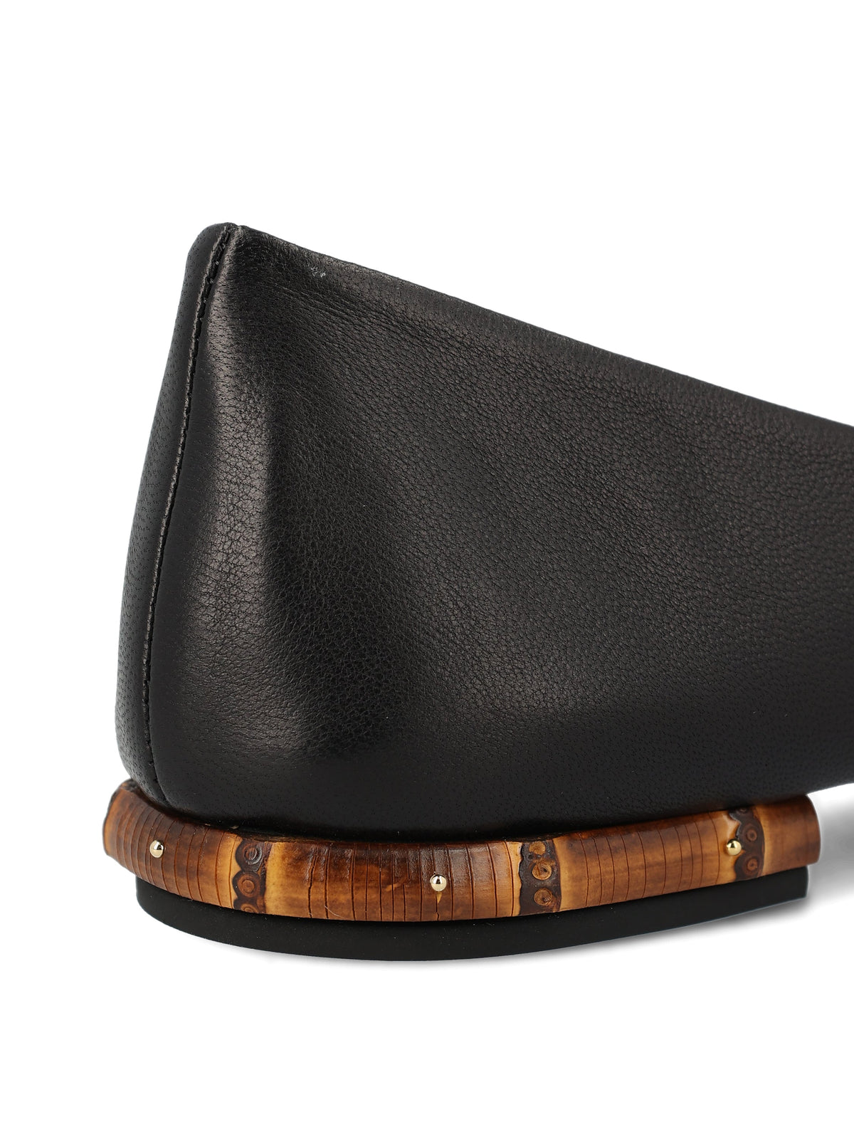 Gucci Women's Bamboo Leather Ballerina Flats in Black - view 4