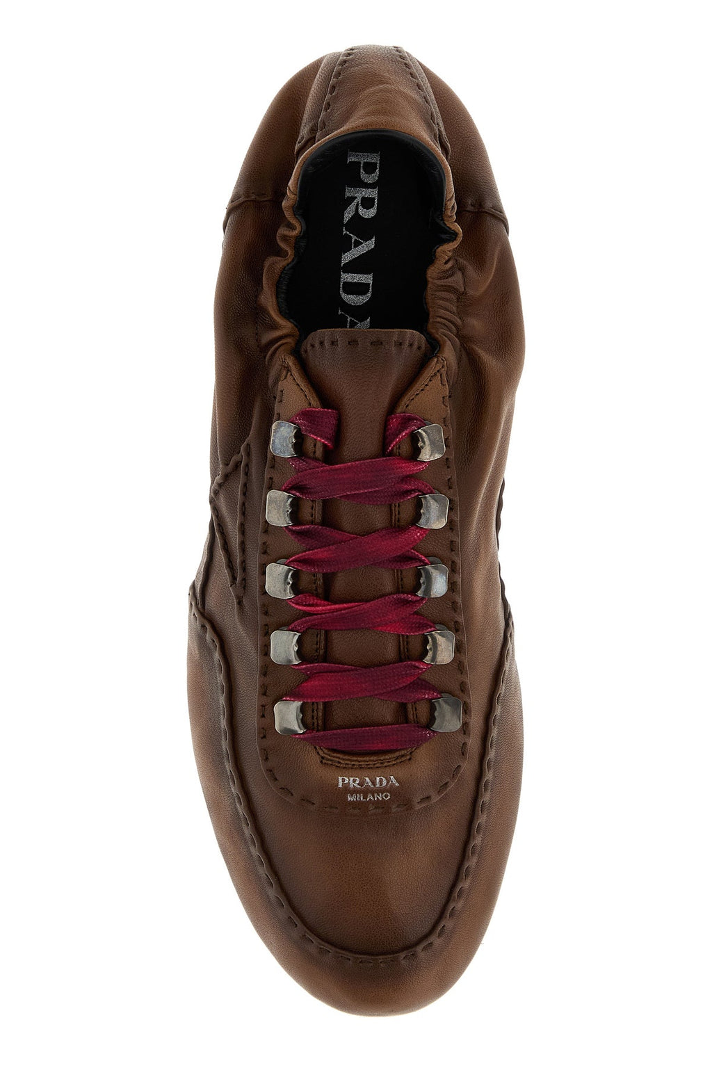 Prada Men's Nappa Leather Sneakers in Brown - image 4