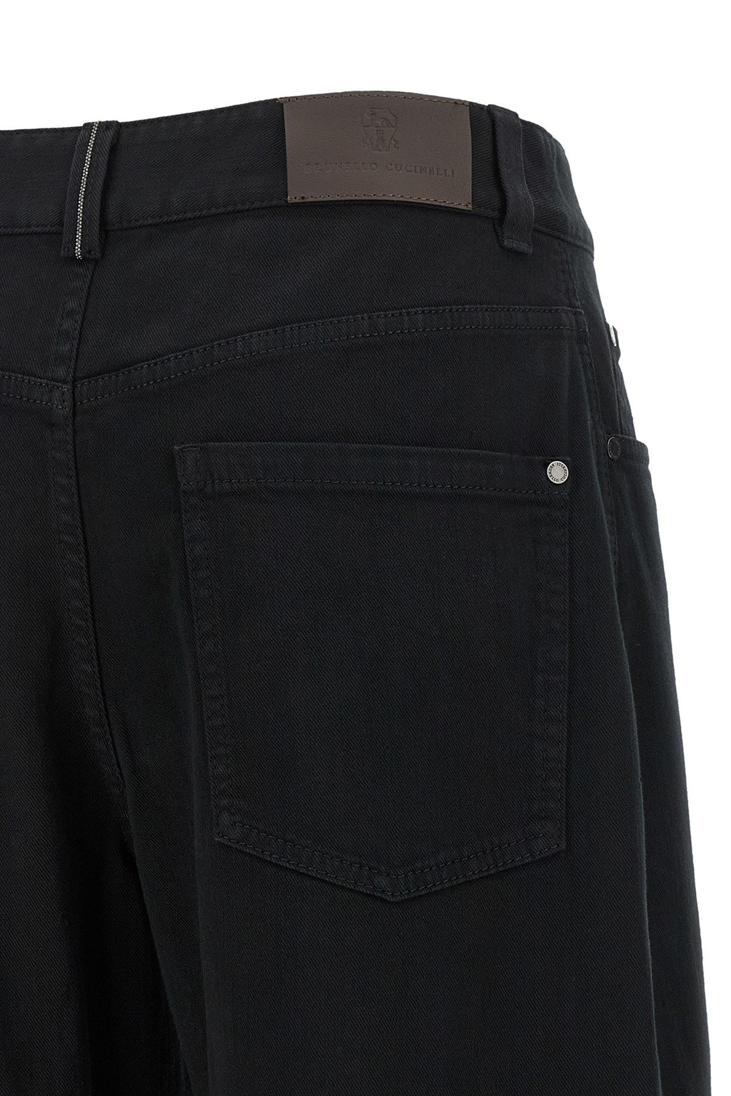 Brunello Cucinelli Women's Waist Jeans in Black Cotton - view 4