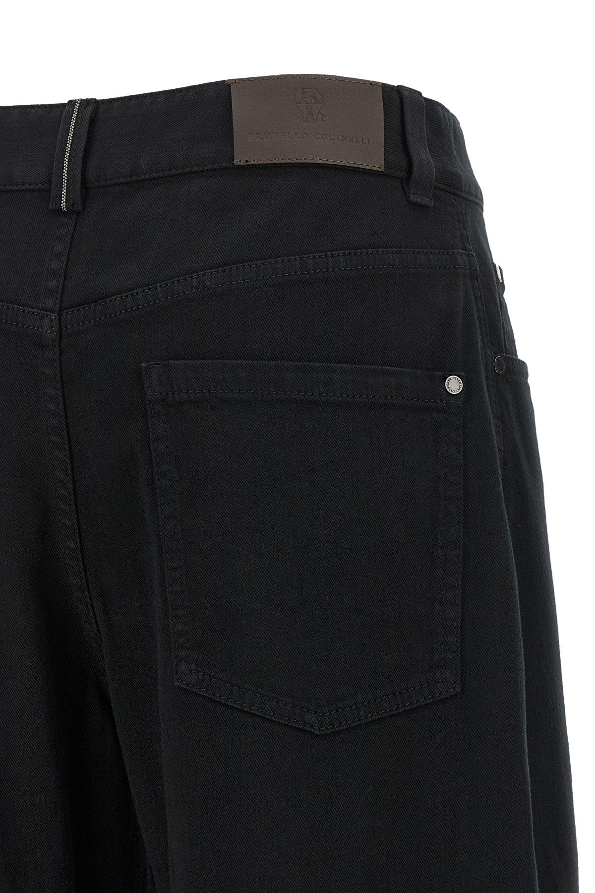 Brunello Cucinelli Women's Waist Jeans in Black Cotton - view 4