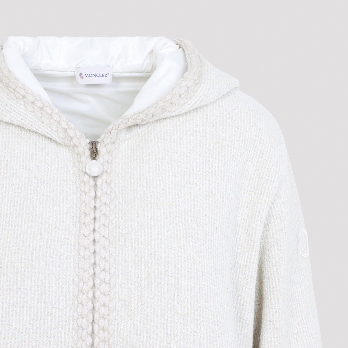 Moncler Women's Wool Blend Zip Cardigan in White