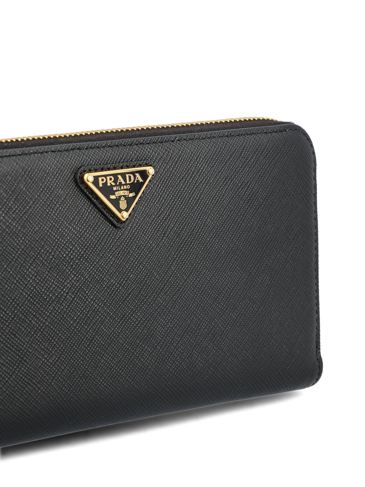 Prada Women's Saffiano Leather Zip Wallet in Black - view 4
